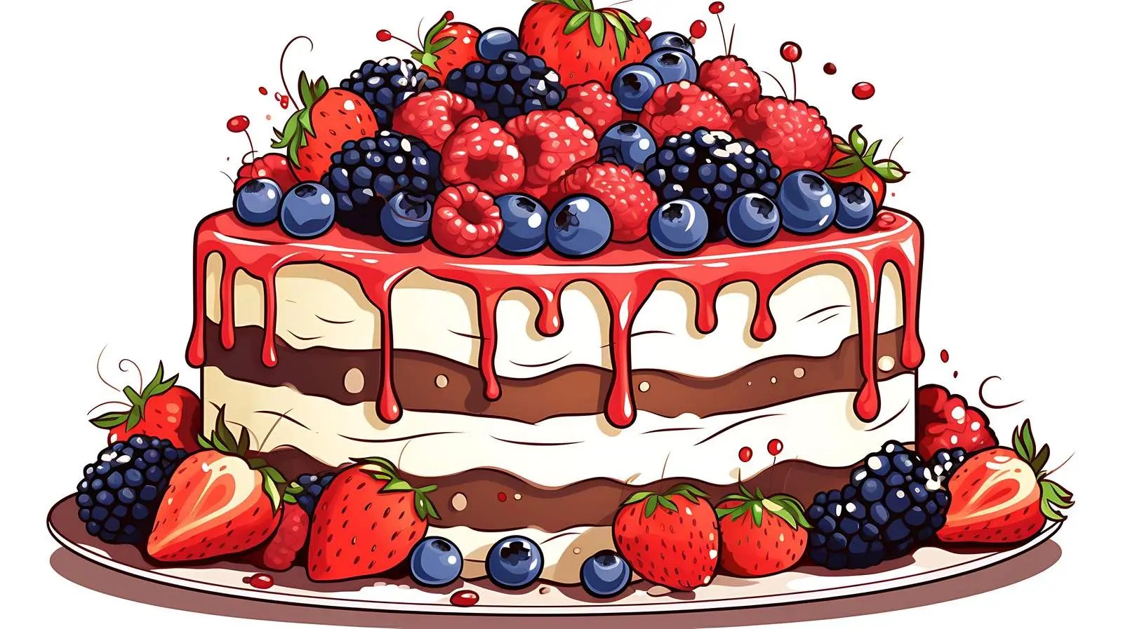 Celebratory Berry Cake — free download from Dotvec