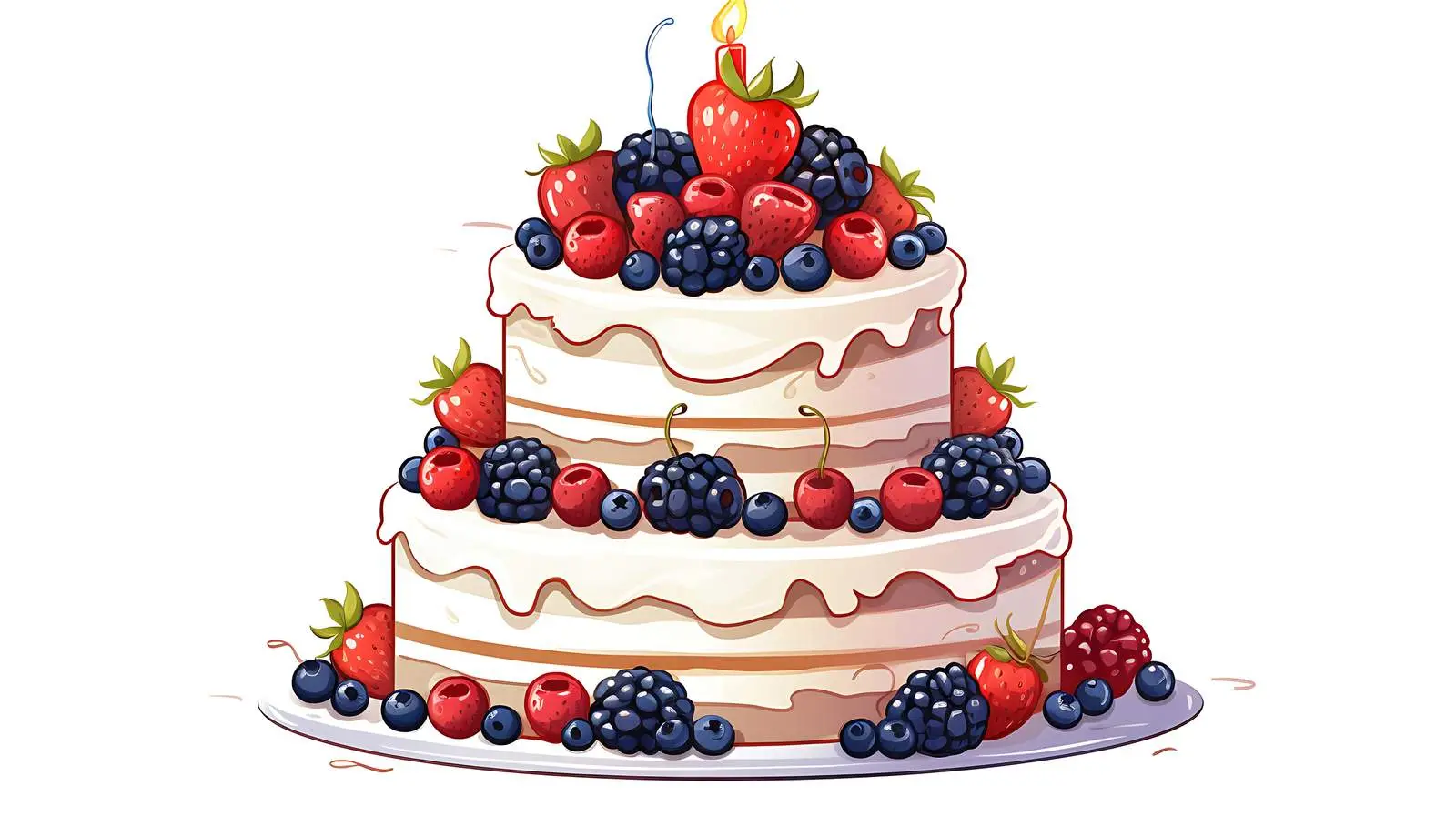 Celebration Cake with Berries — free download from Dotvec