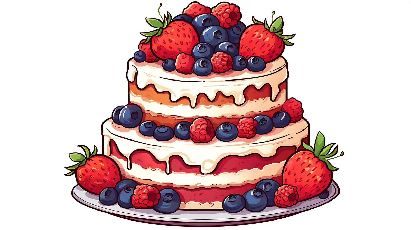 Berry-Topped Celebration Cake — free download from Dotvec