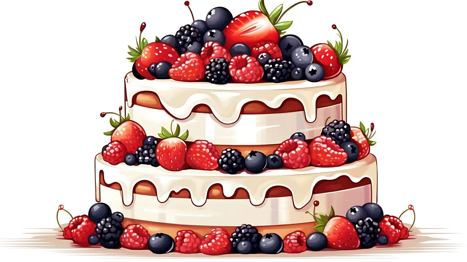 Celebration Cake with Fresh Berries — free download from Dotvec