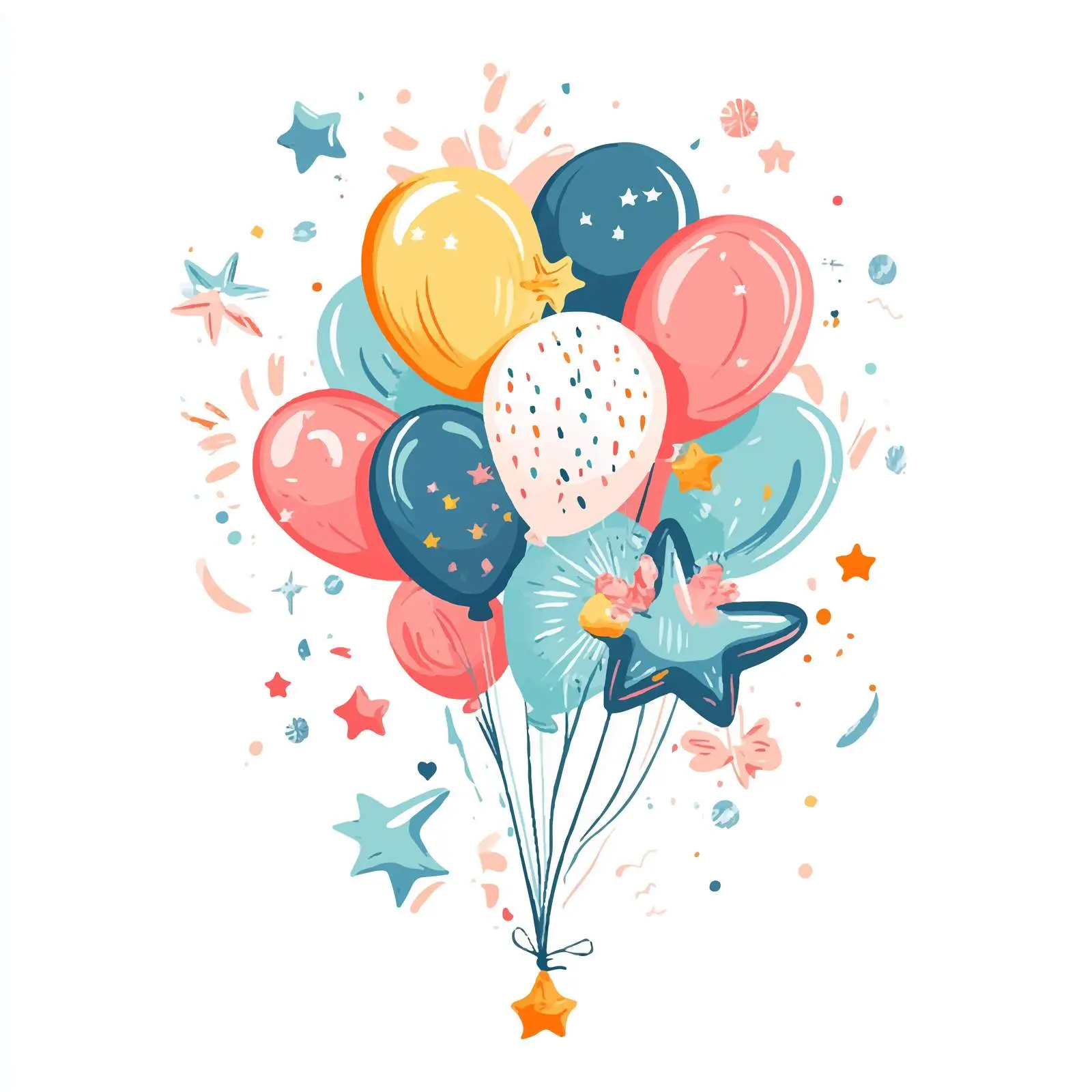 Colorful Birthday Party Balloons Design — free download from Dotvec