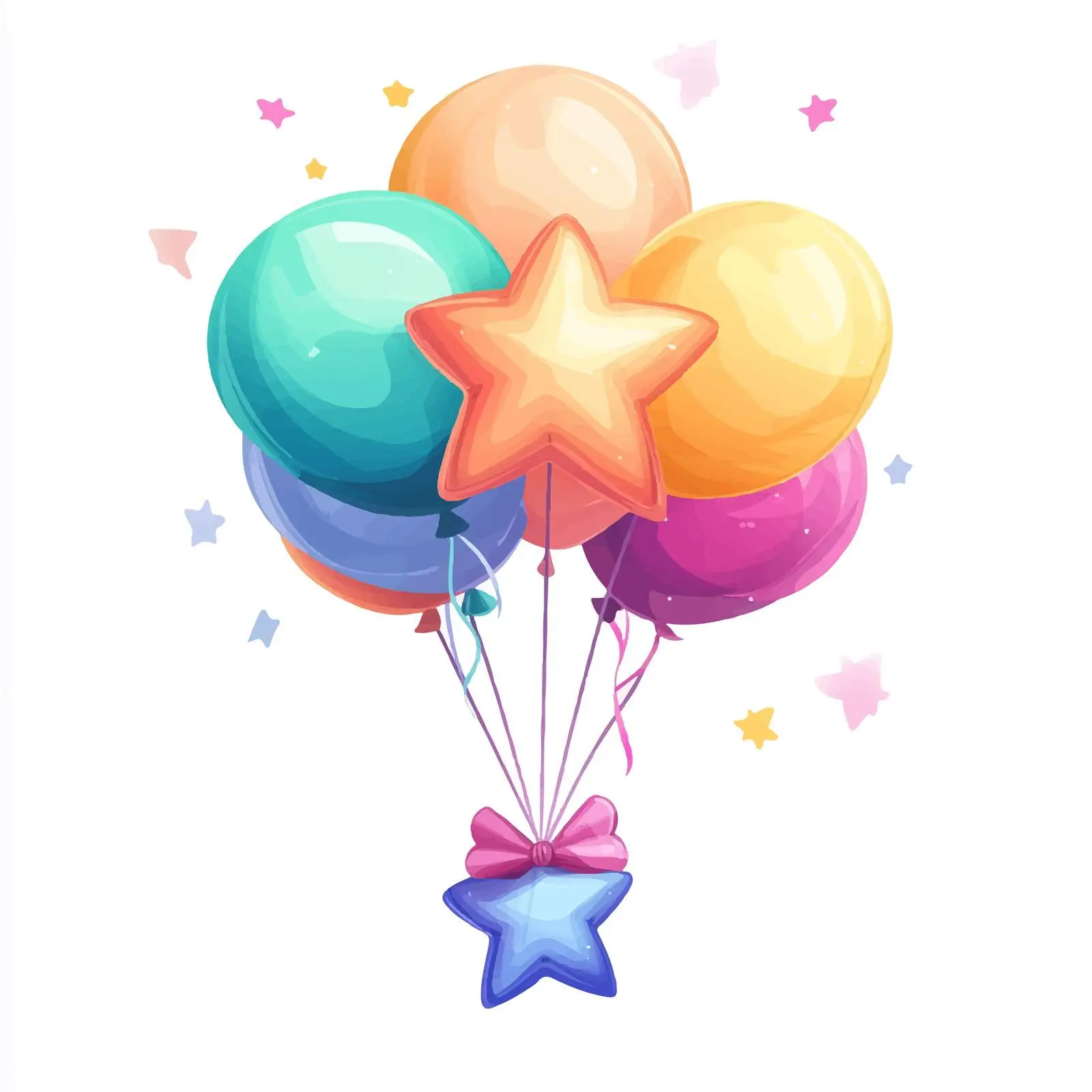 Colorful Birthday Party Balloons Design — free download from Dotvec