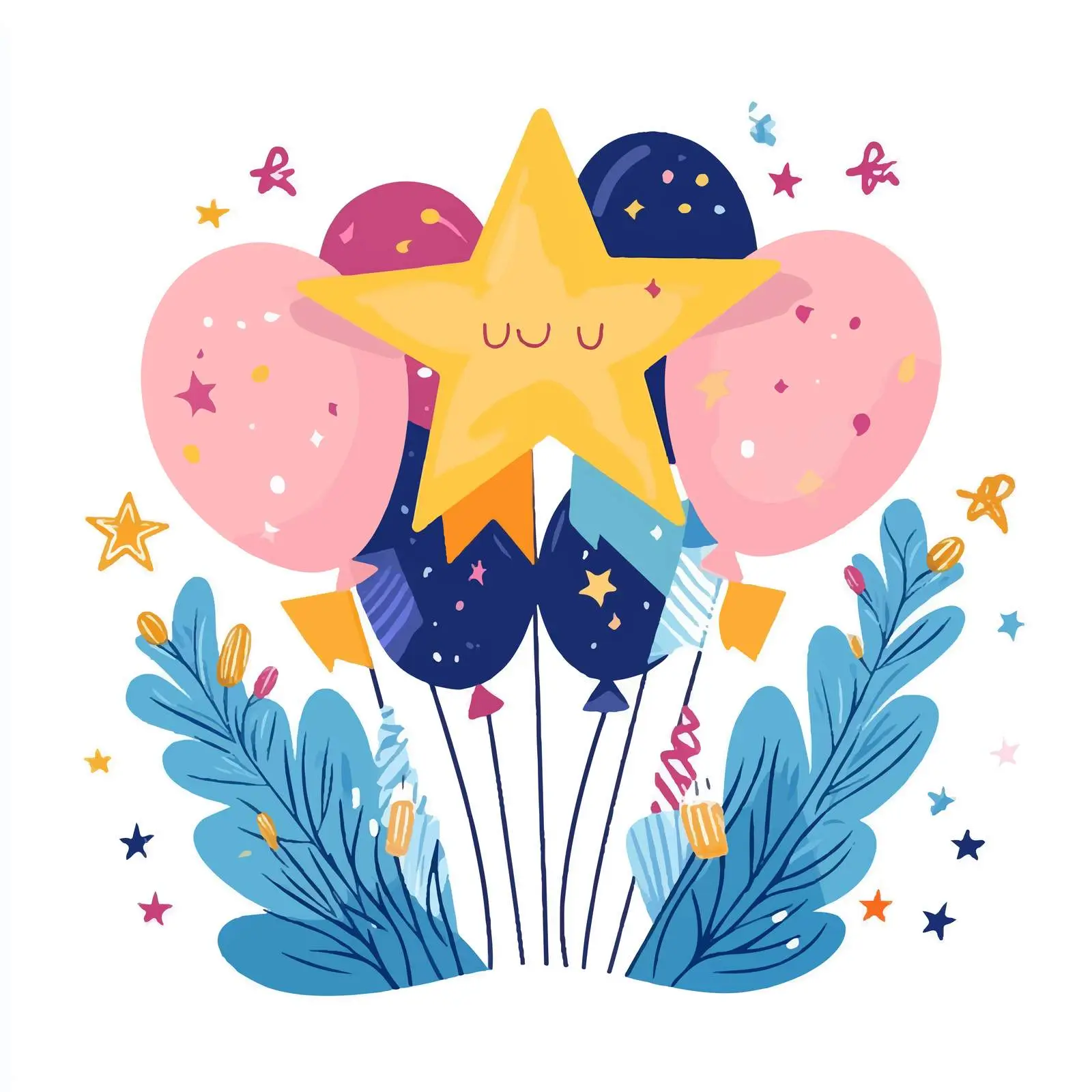 Festive Balloons for Birthday Celebration — free download from Dotvec