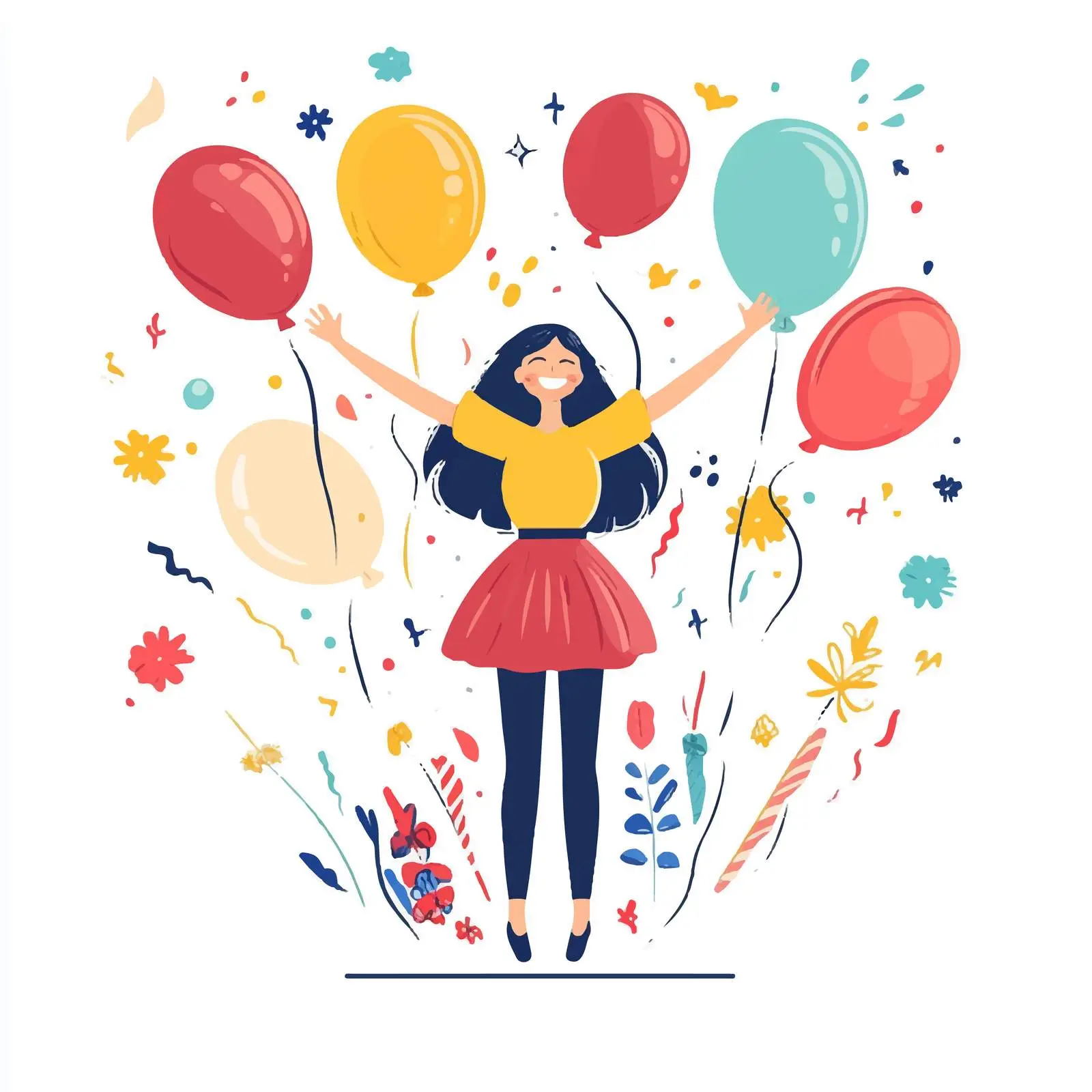 Colorful Birthday Party Balloons Design — free download from Dotvec