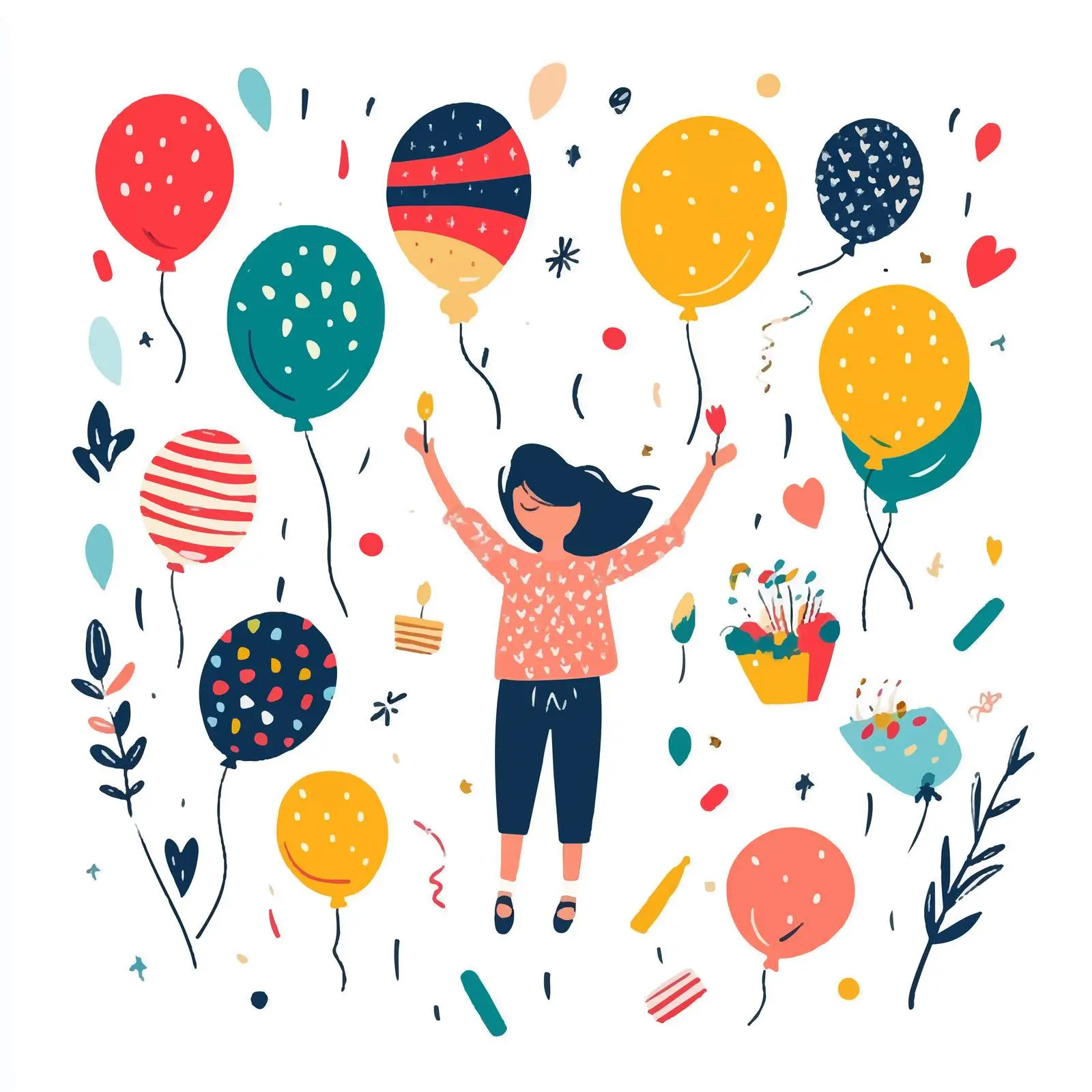 Colorful Birthday Party Balloons Design — free download from Dotvec
