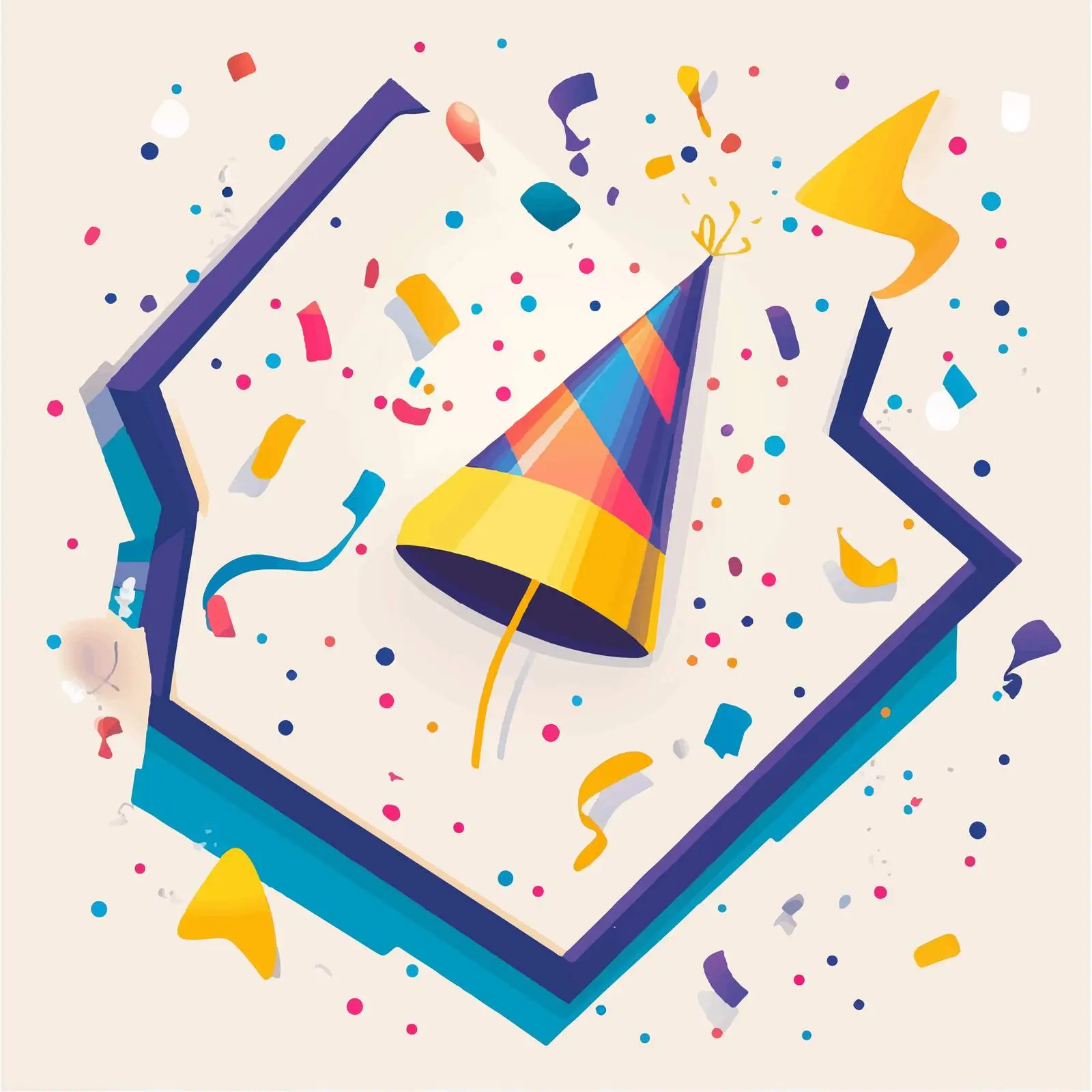 Flat Birthday Party Blower Vector — free download from Dotvec