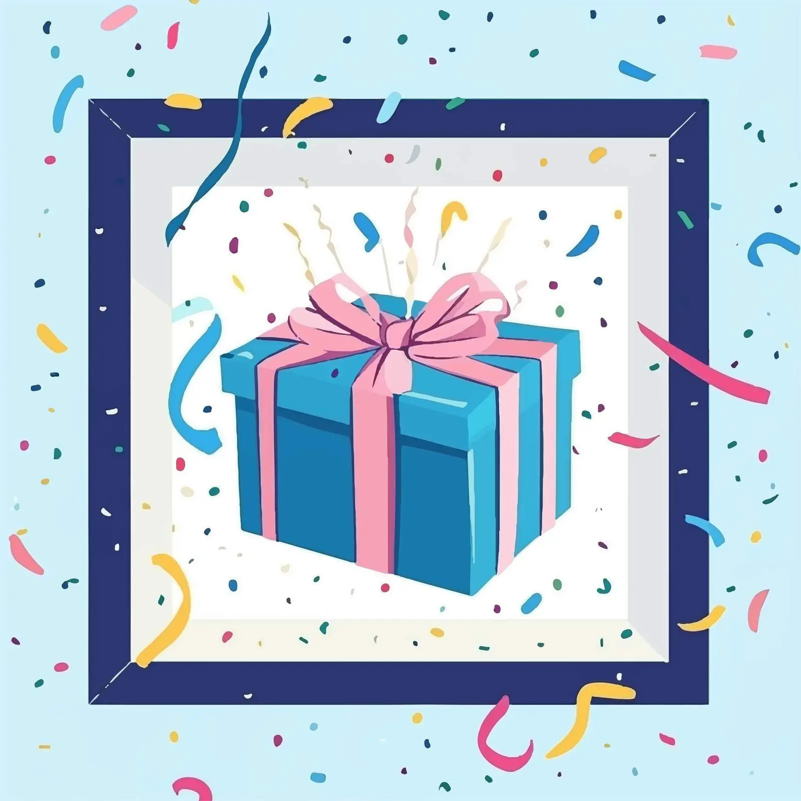 Blue Gift Vector for Birthday Party — free download from Dotvec