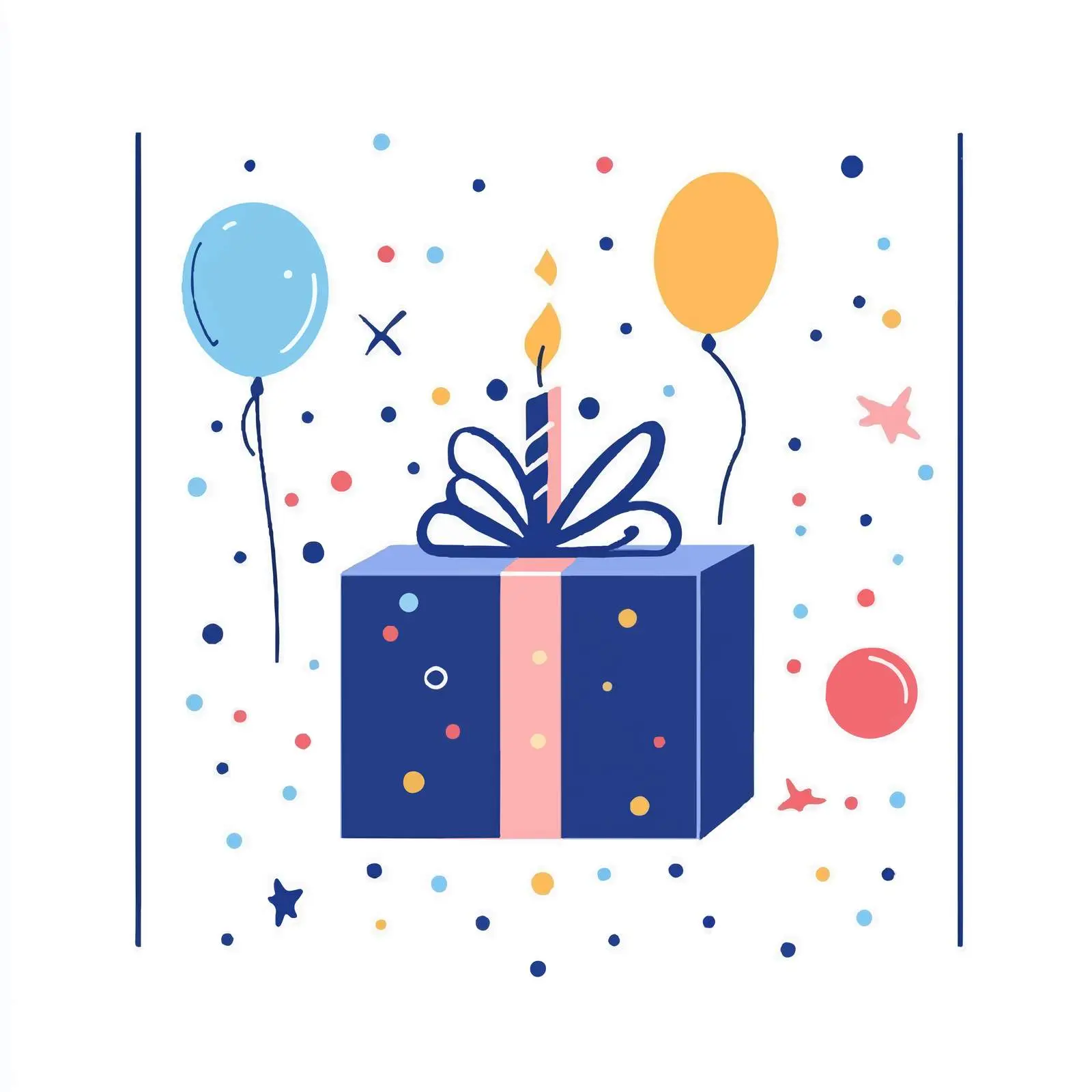 Blue Gift Vector for Birthday Parties — free download from Dotvec
