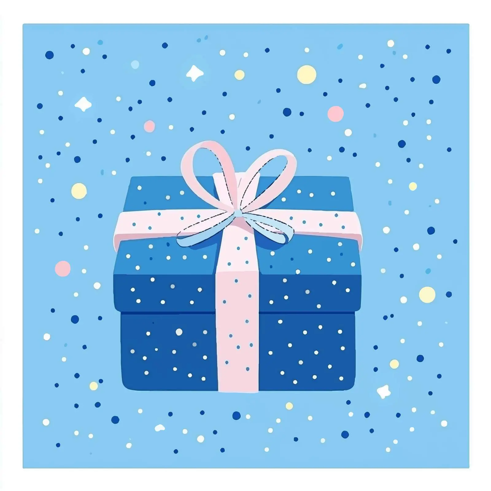 Blue Gift Vector Illustration for Birthdays — free download from Dotvec