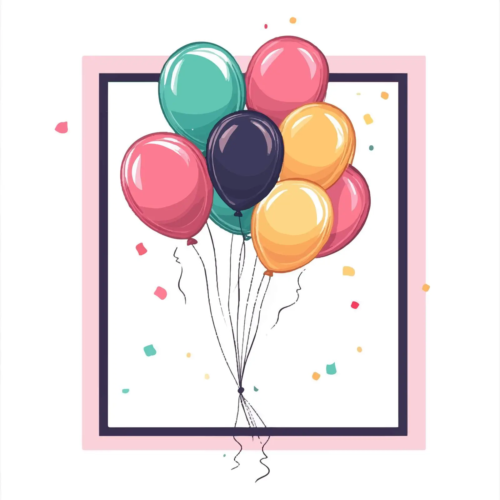 Colorful Birthday Party Balloons Illustration — free download from Dotvec