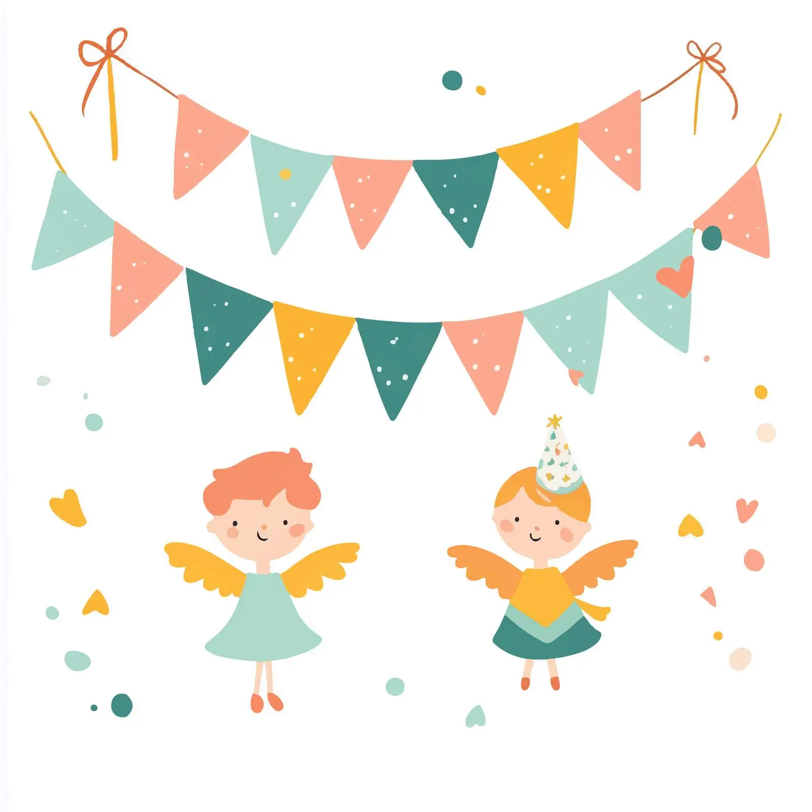 Angel Bunting for Birthday Celebrations — free download from Dotvec