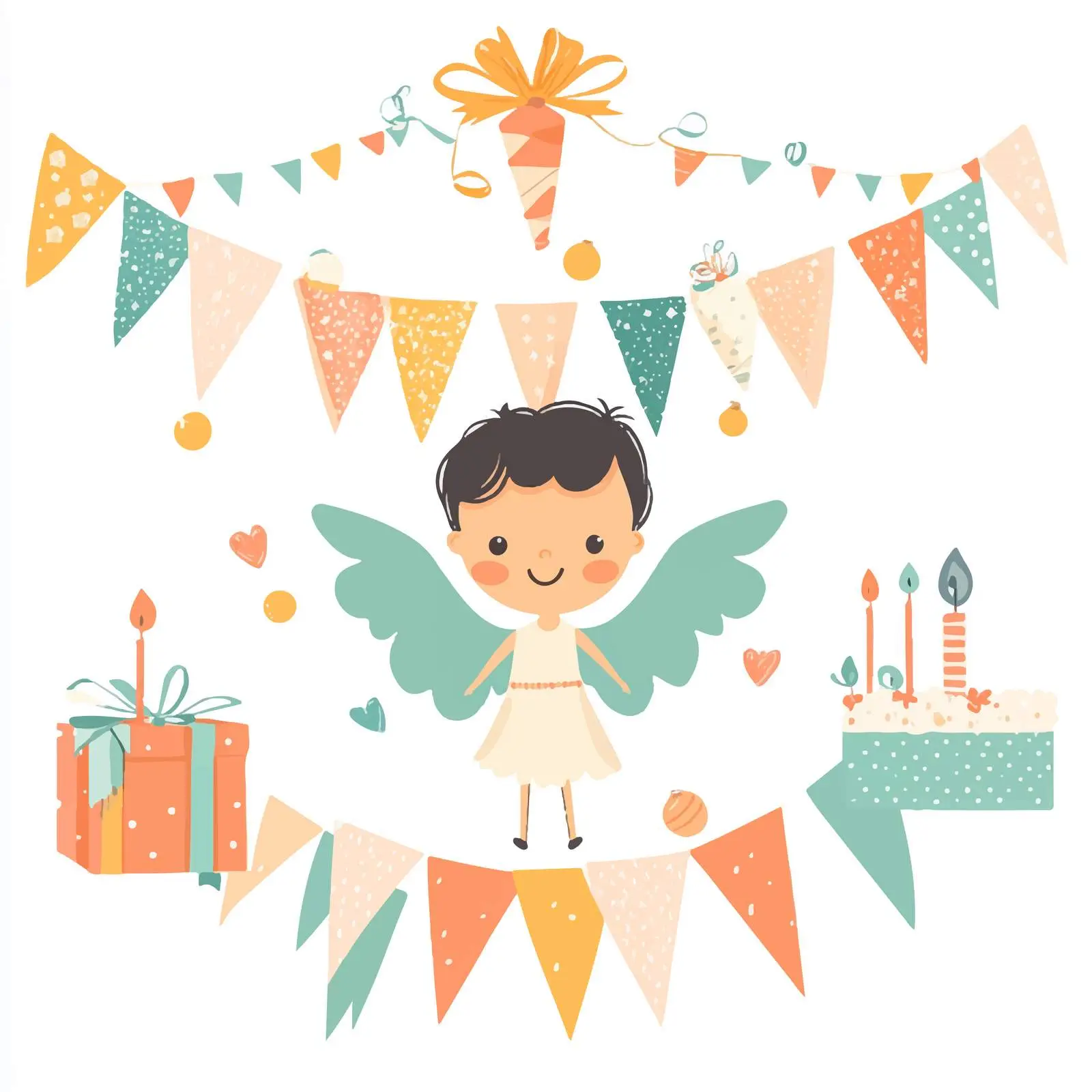 Angel-Themed Birthday Party Bunting — free download from Dotvec