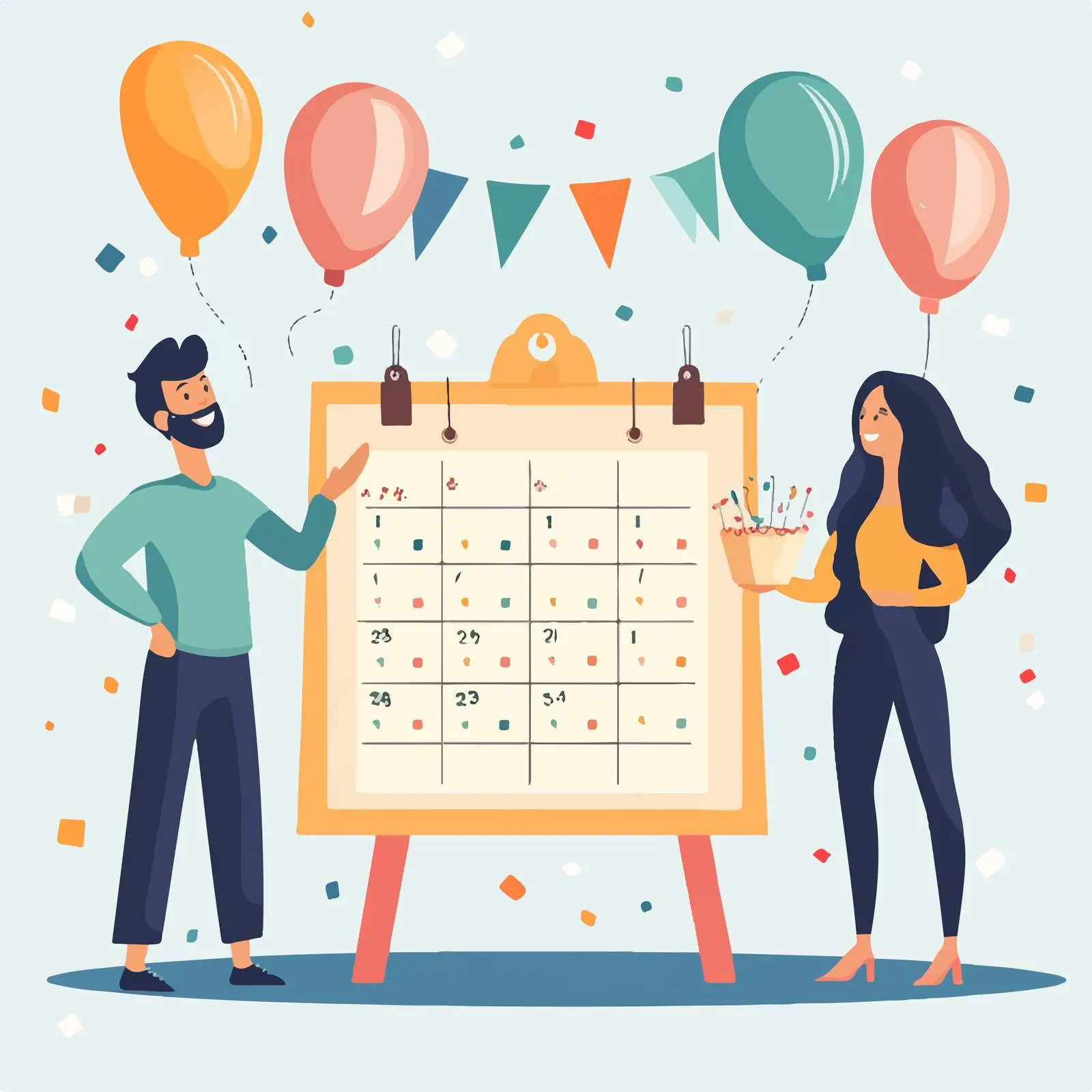 Birthday Party Calendar Vector Illustration — free download from Dotvec