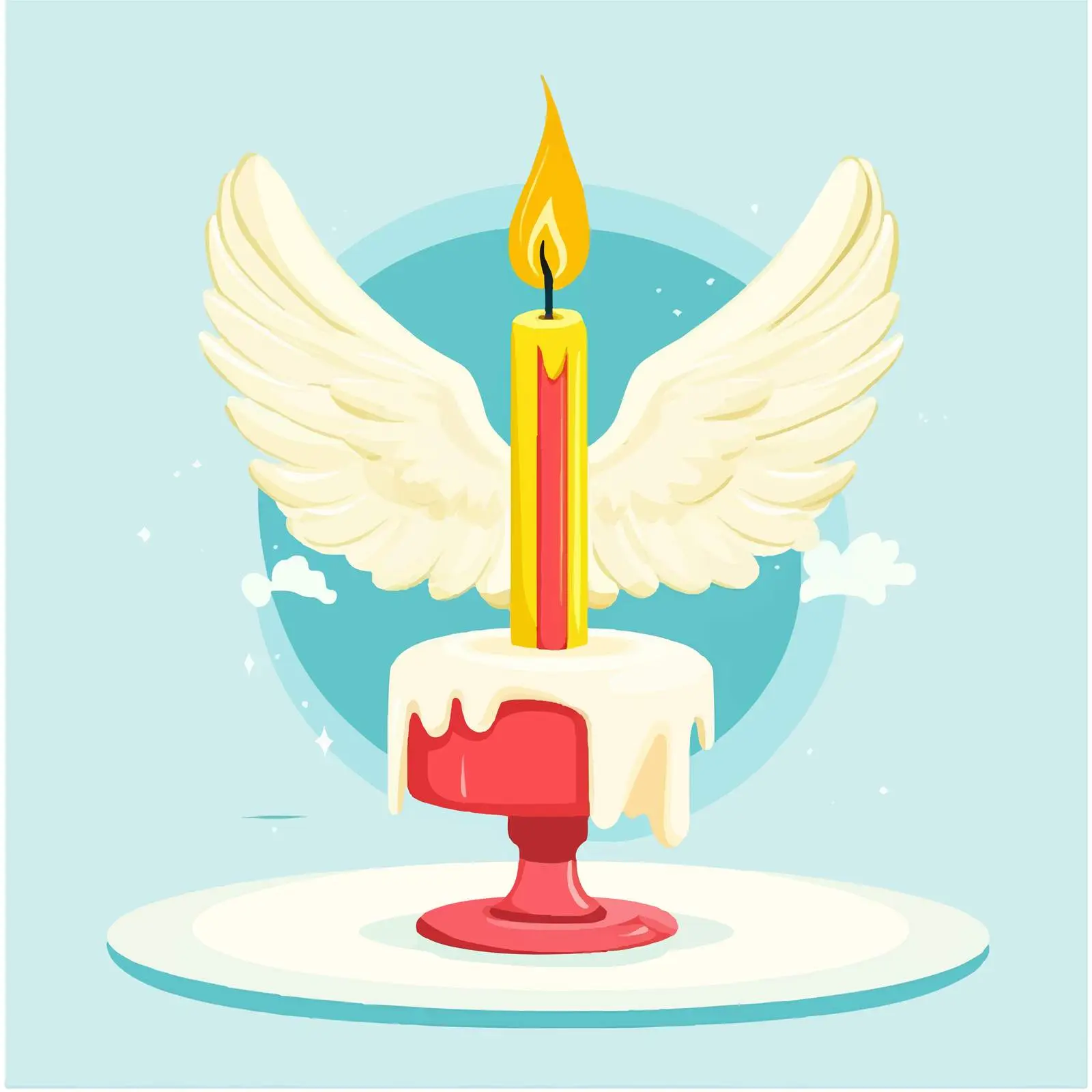 Angel Birthday Party Candle Vector — free download from Dotvec