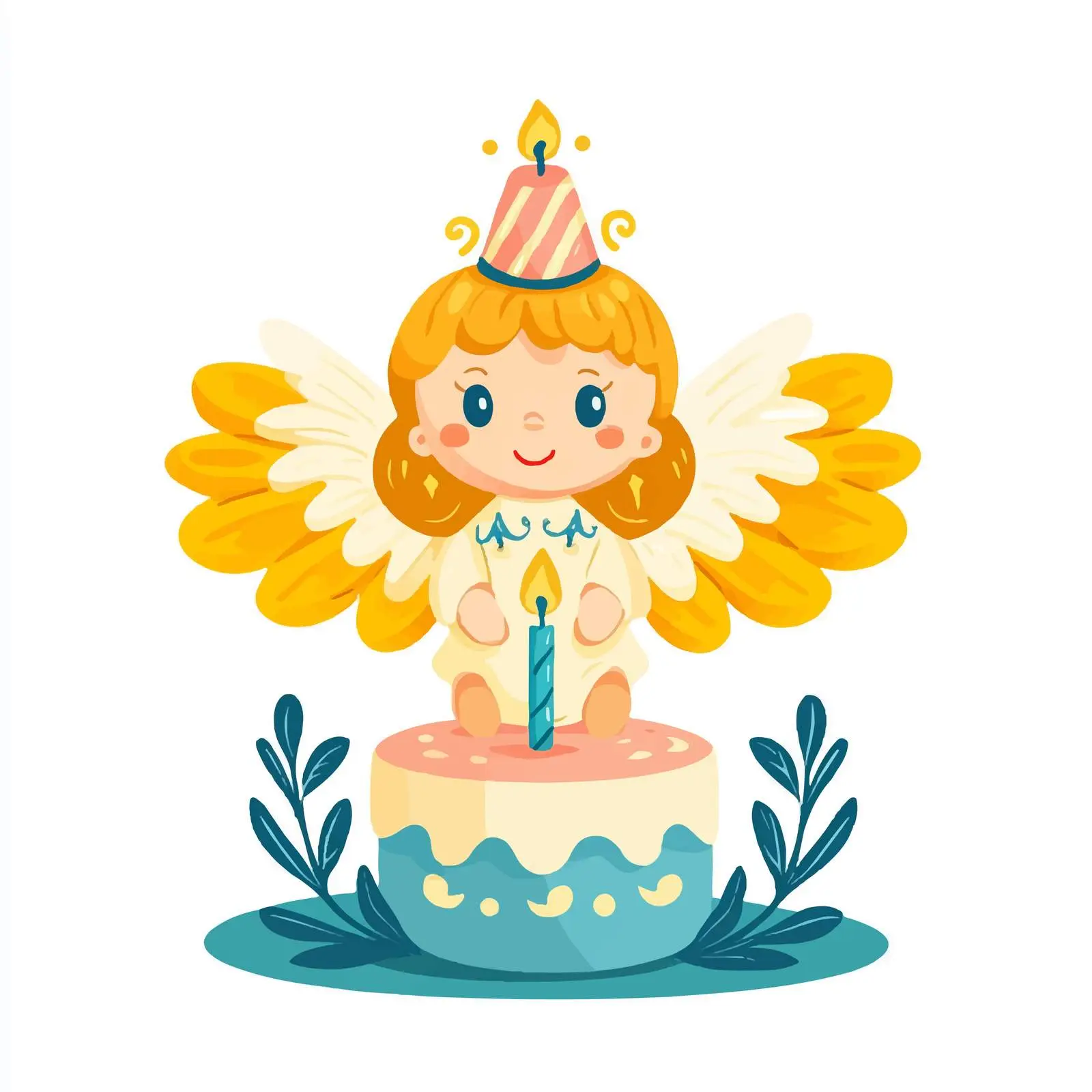 Angel Birthday Party Candle Vector Design — free download from Dotvec