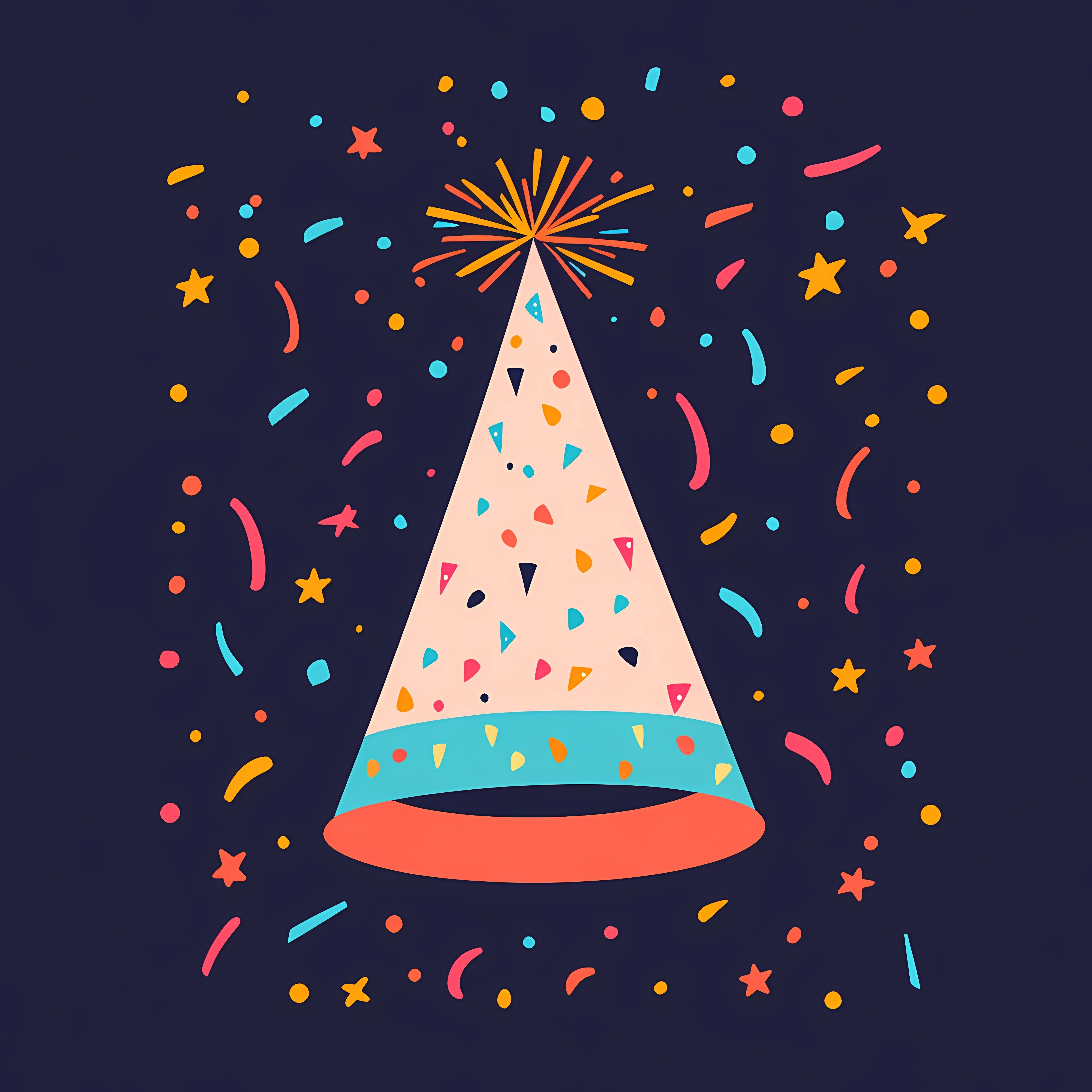 Flat Vector Birthday Party Cap Illustration — free download from Dotvec