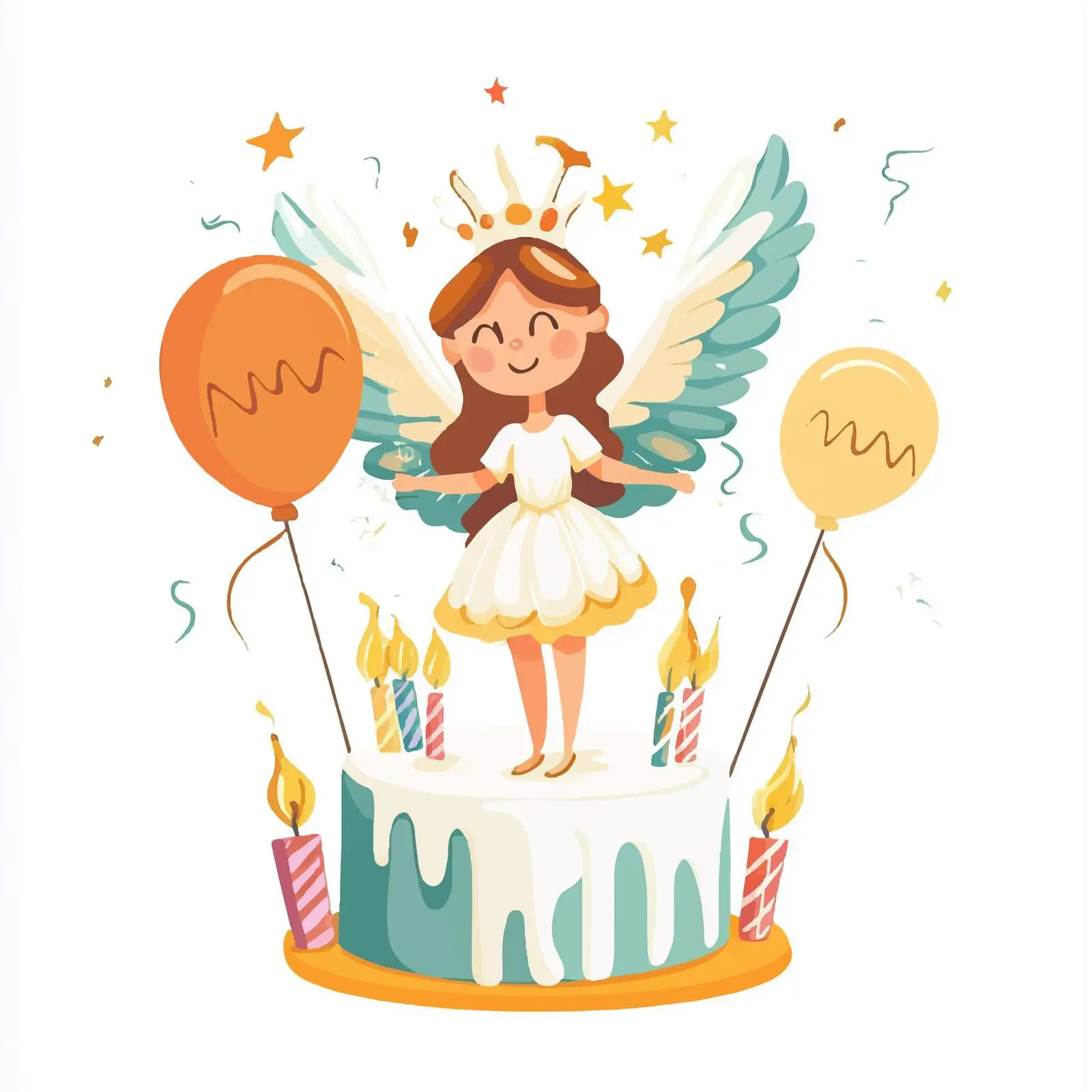 Colorful Birthday Party Decorations Vector — free download from Dotvec