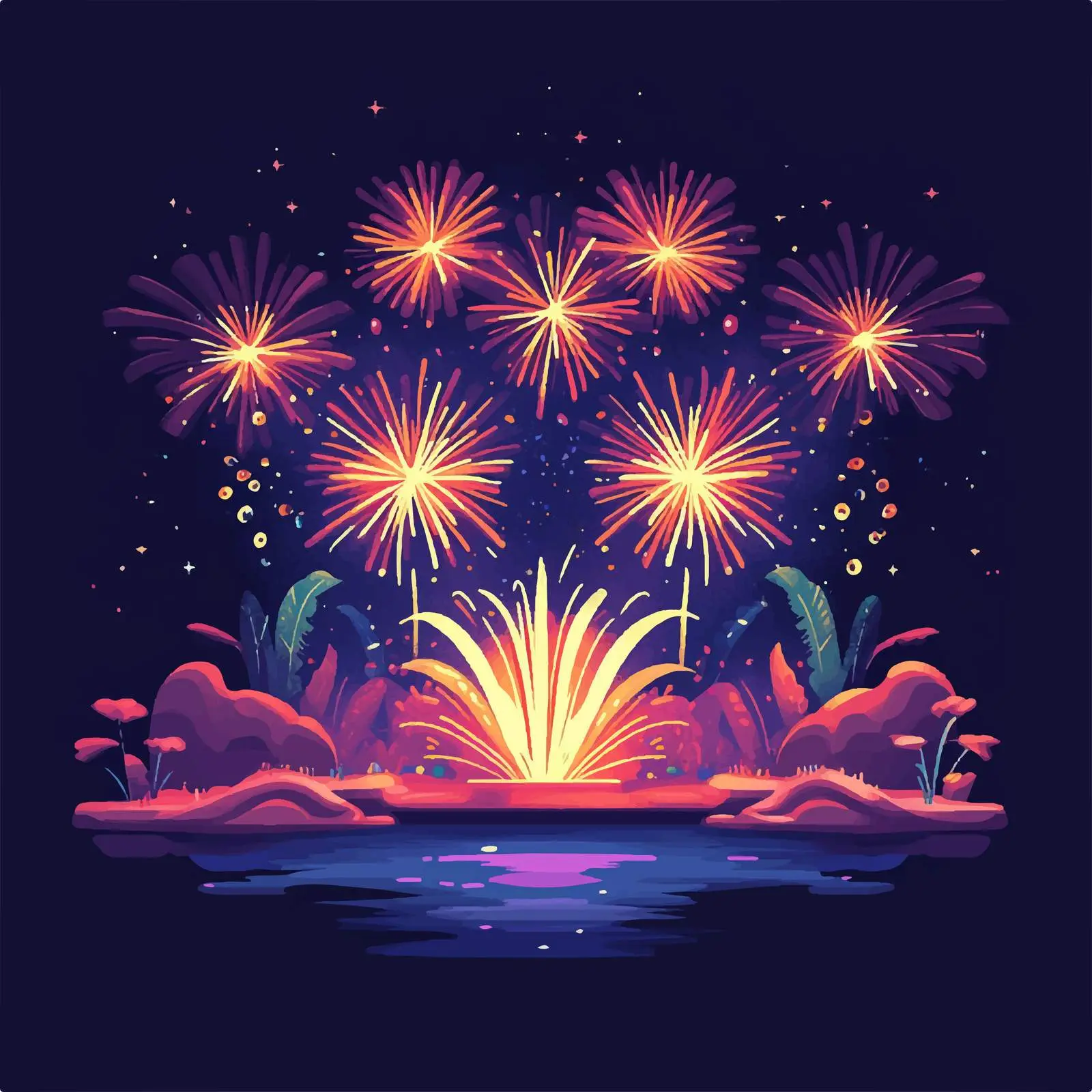 Celebratory Birthday Party Fireworks Design — free download from Dotvec