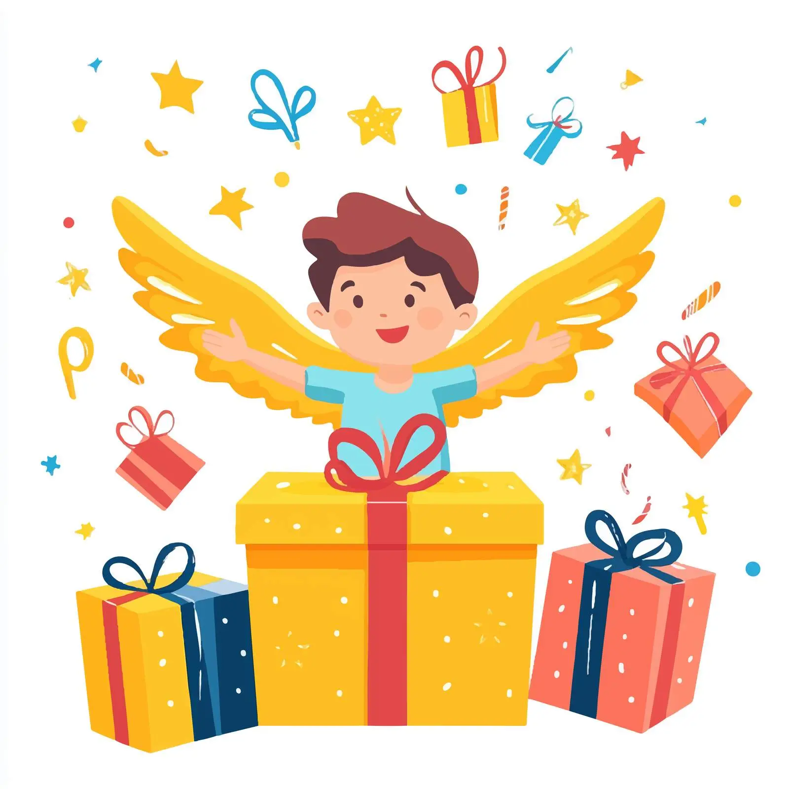 Colorful Birthday Party Gift Box — free download from Dotvec