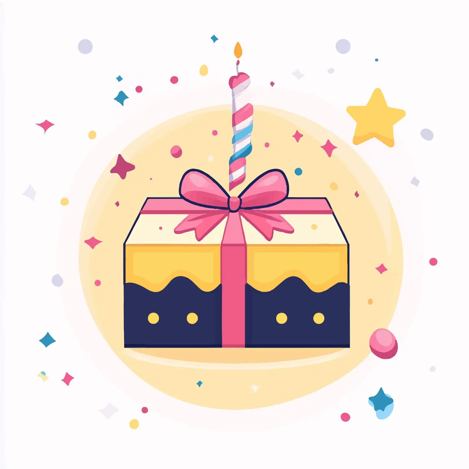 Flat Vector Birthday Party Gift Illustration — free download from Dotvec