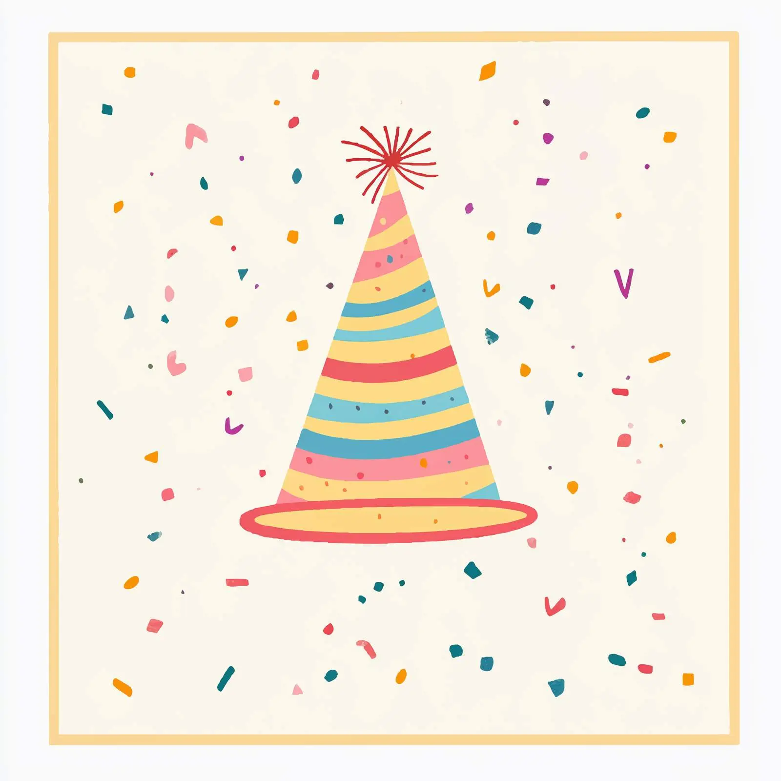 Striped Birthday Party Hat Vector — free download from Dotvec