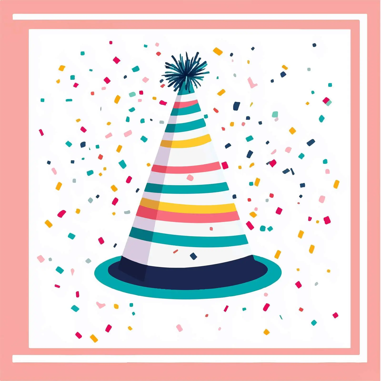 Birthday Party Striped Hat Illustration — free download from Dotvec