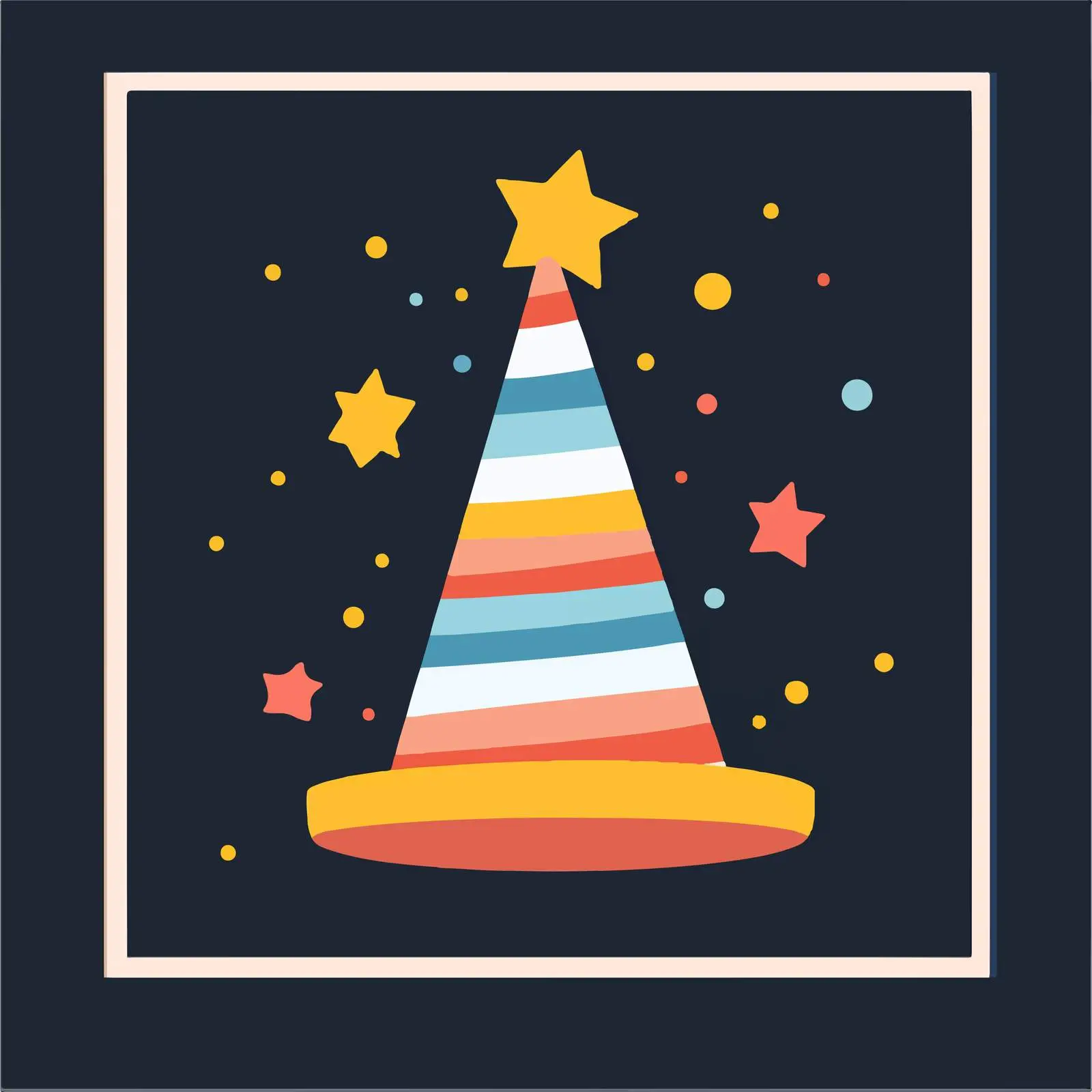 Striped Birthday Party Hat Vector Illustration — free download from Dotvec