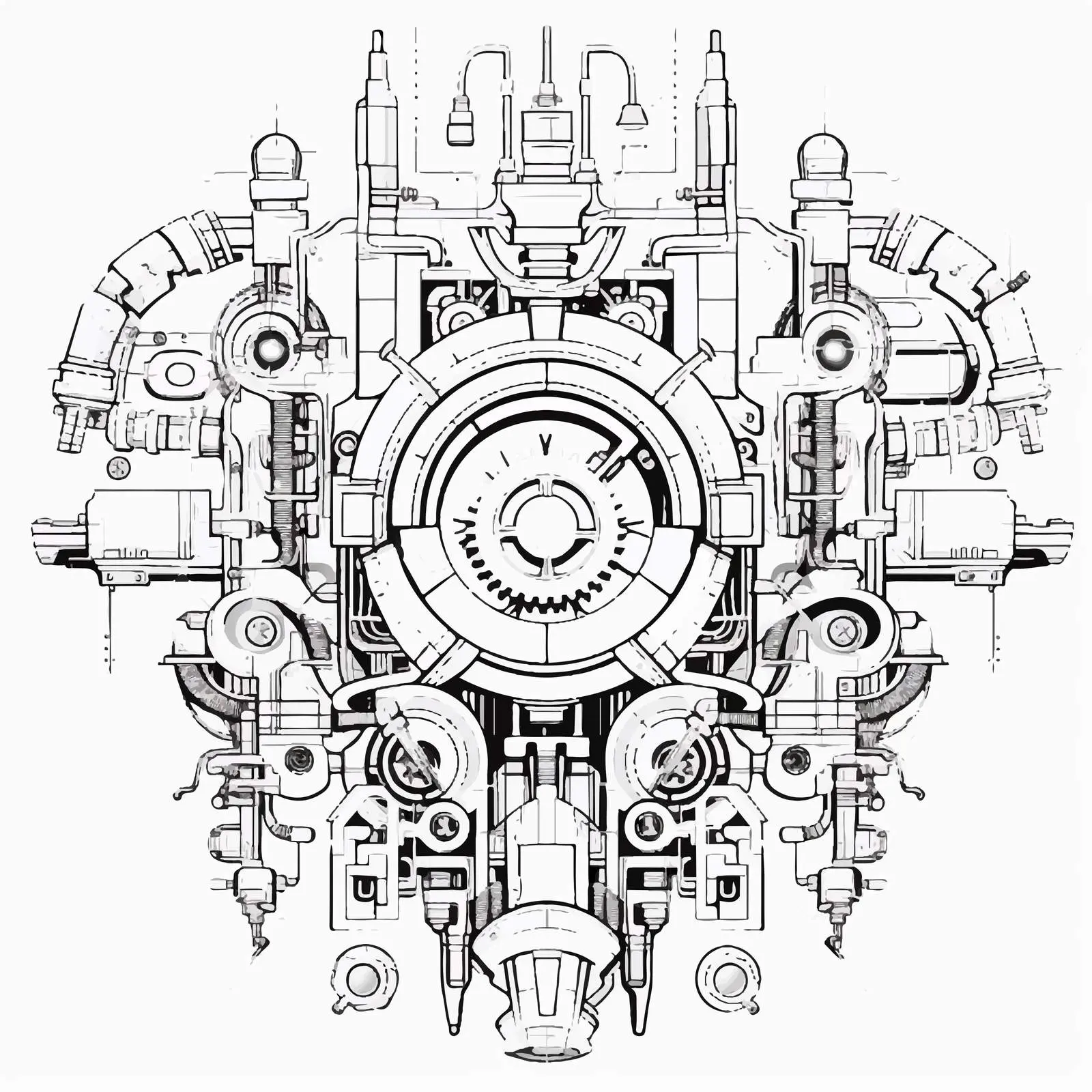 Bit Outline Vector Illustration on White Background — free download from Dotvec