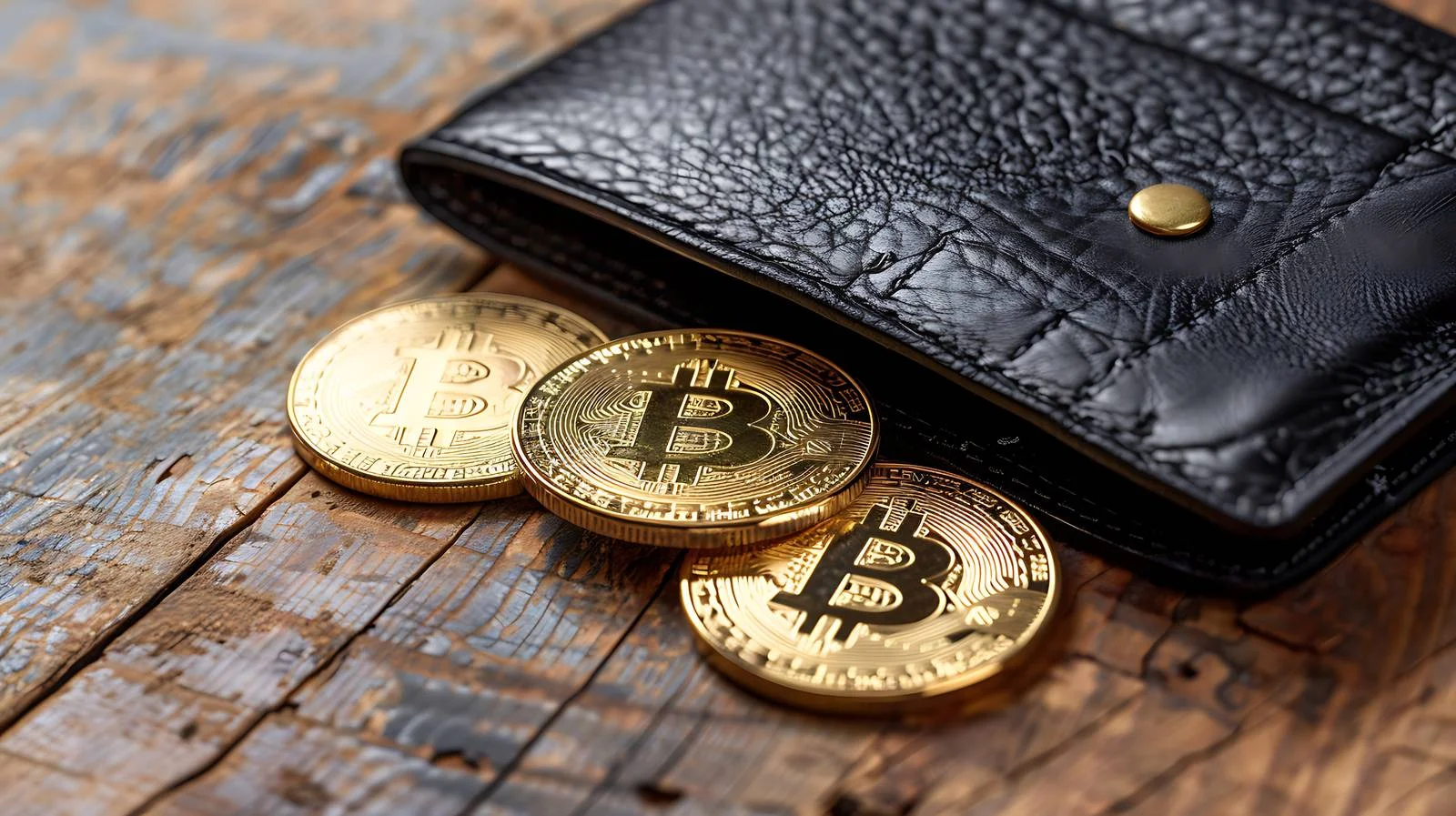 Bitcoin Wallet with Gold Coins Image — free download from Dotvec