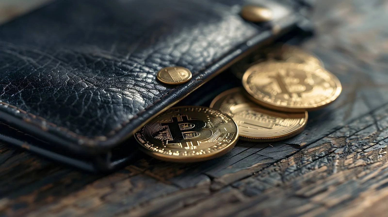 Bitcoin Wallet with Gold Coins Image — free download from Dotvec