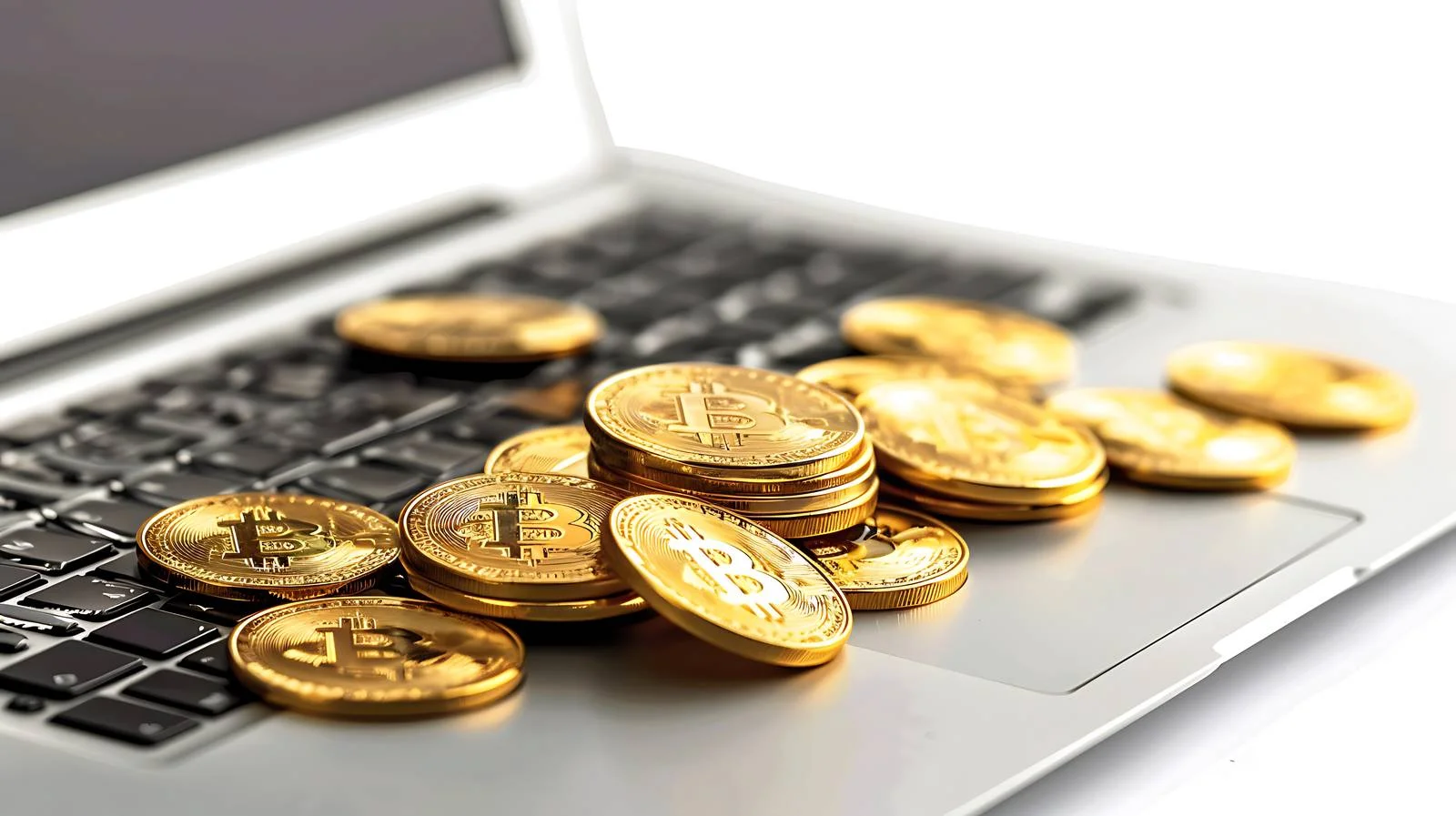 Bitcoin on Laptop: Cryptocurrency Digital Wealth — free download from Dotvec