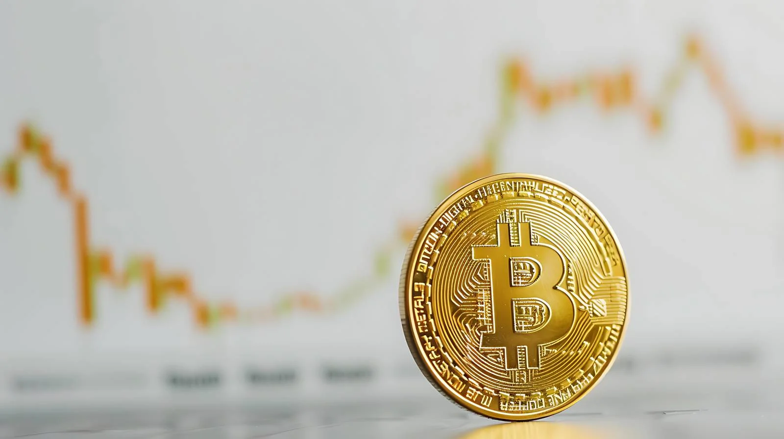 Bitcoin Trading Chart and Golden Coin — free download from Dotvec