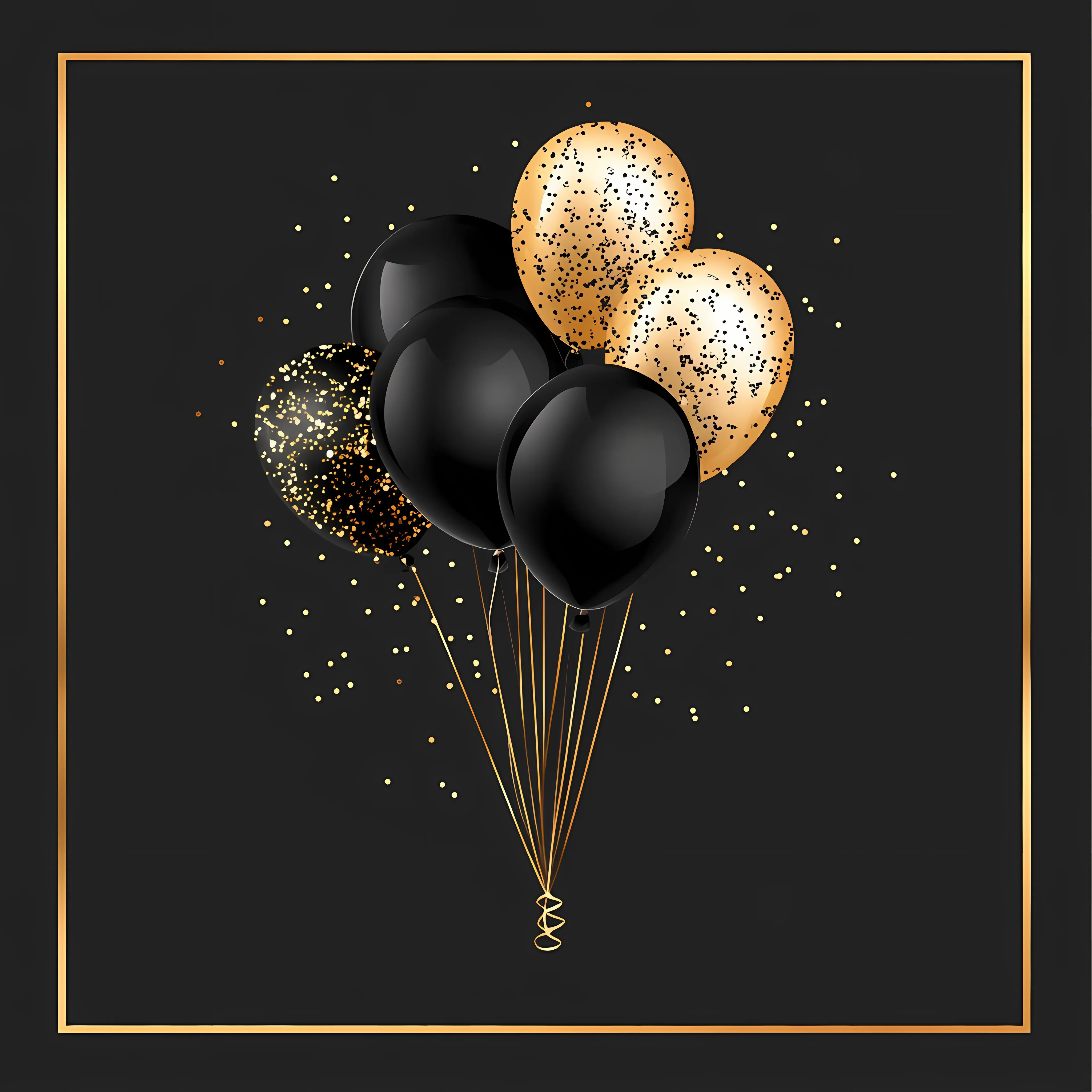 Black and Gold Birthday Balloons Vector Illustration — free download from Dotvec