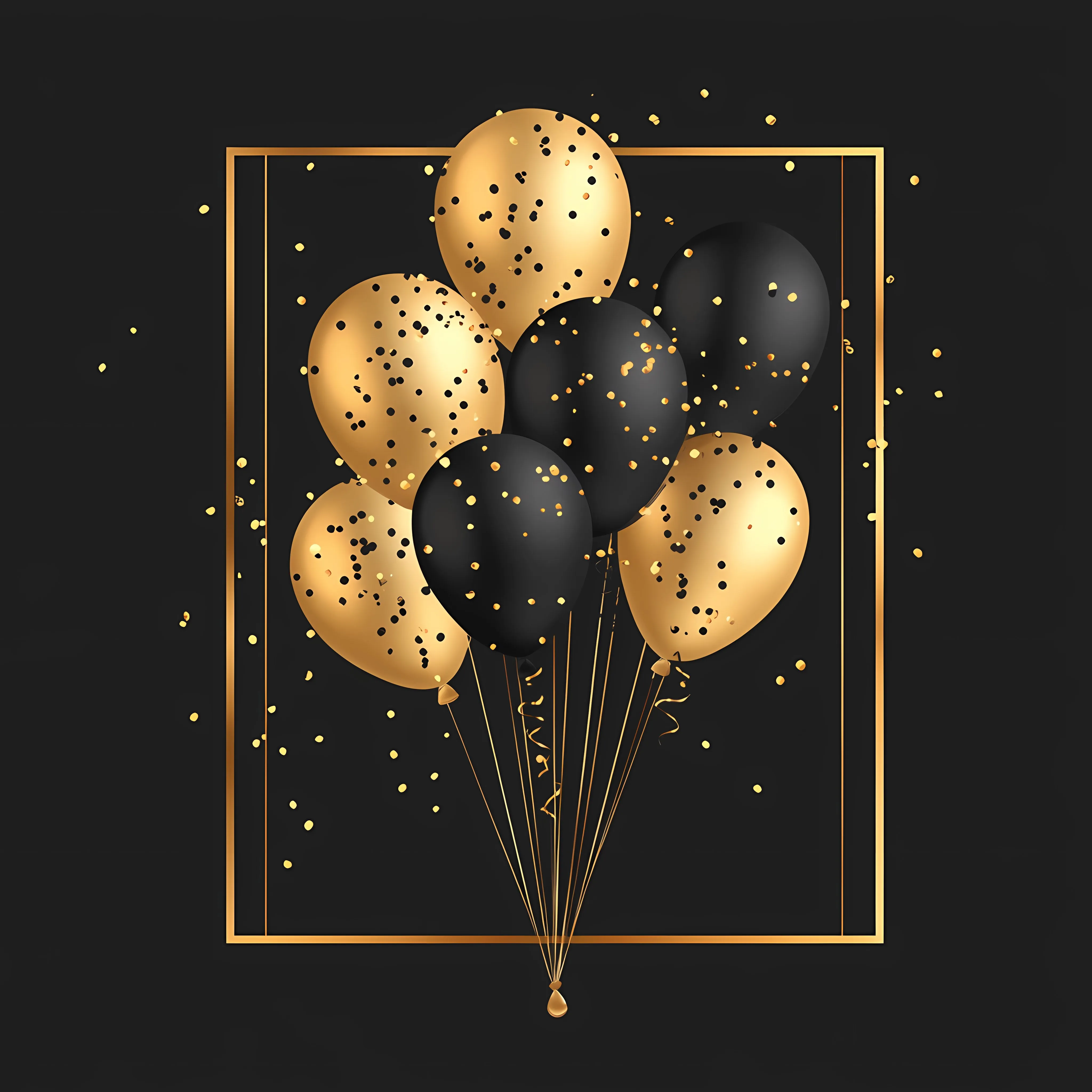 Black and Gold Birthday Balloons Vector Illustration — free download from Dotvec
