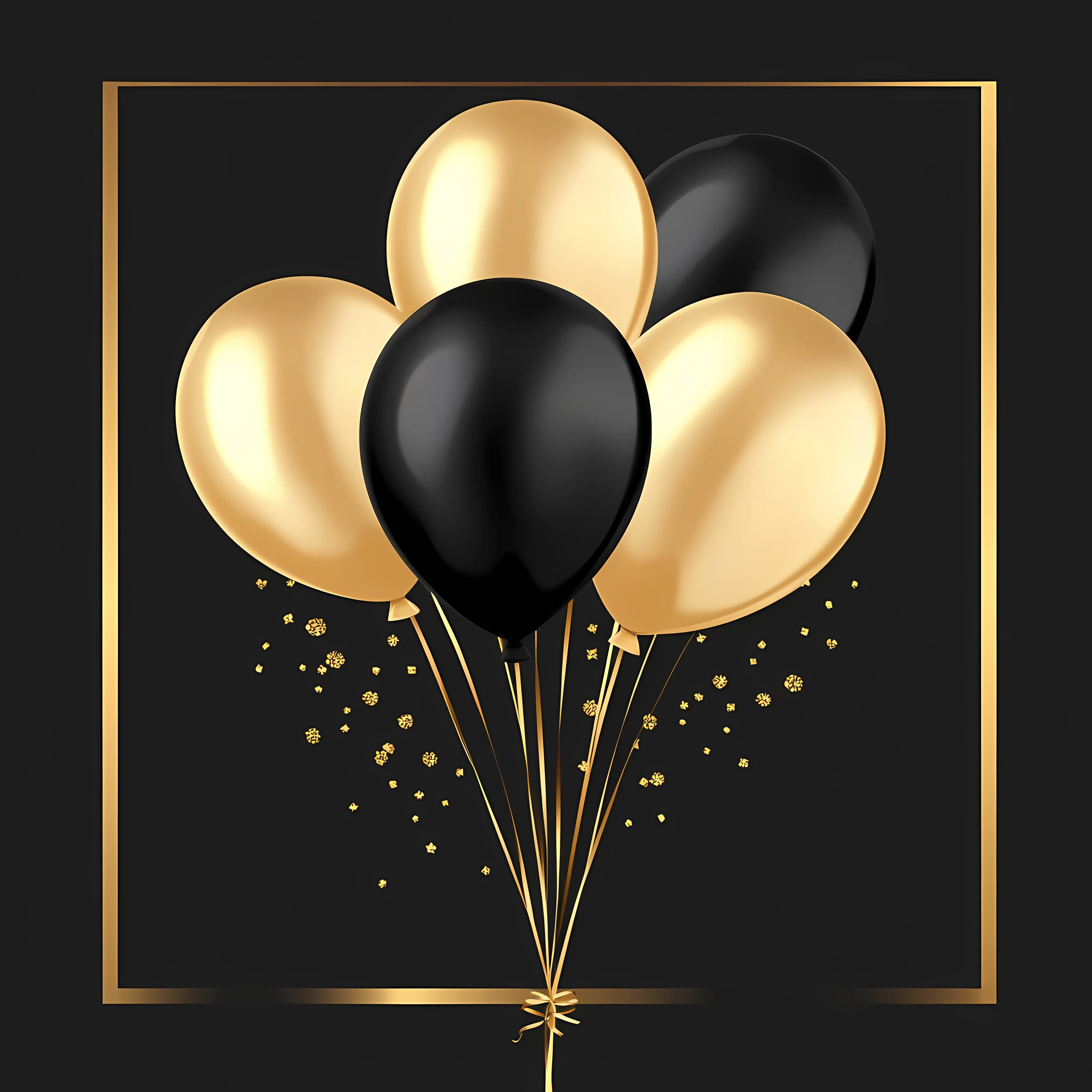 Black and Gold Birthday Balloons Vector Illustration — free download from Dotvec