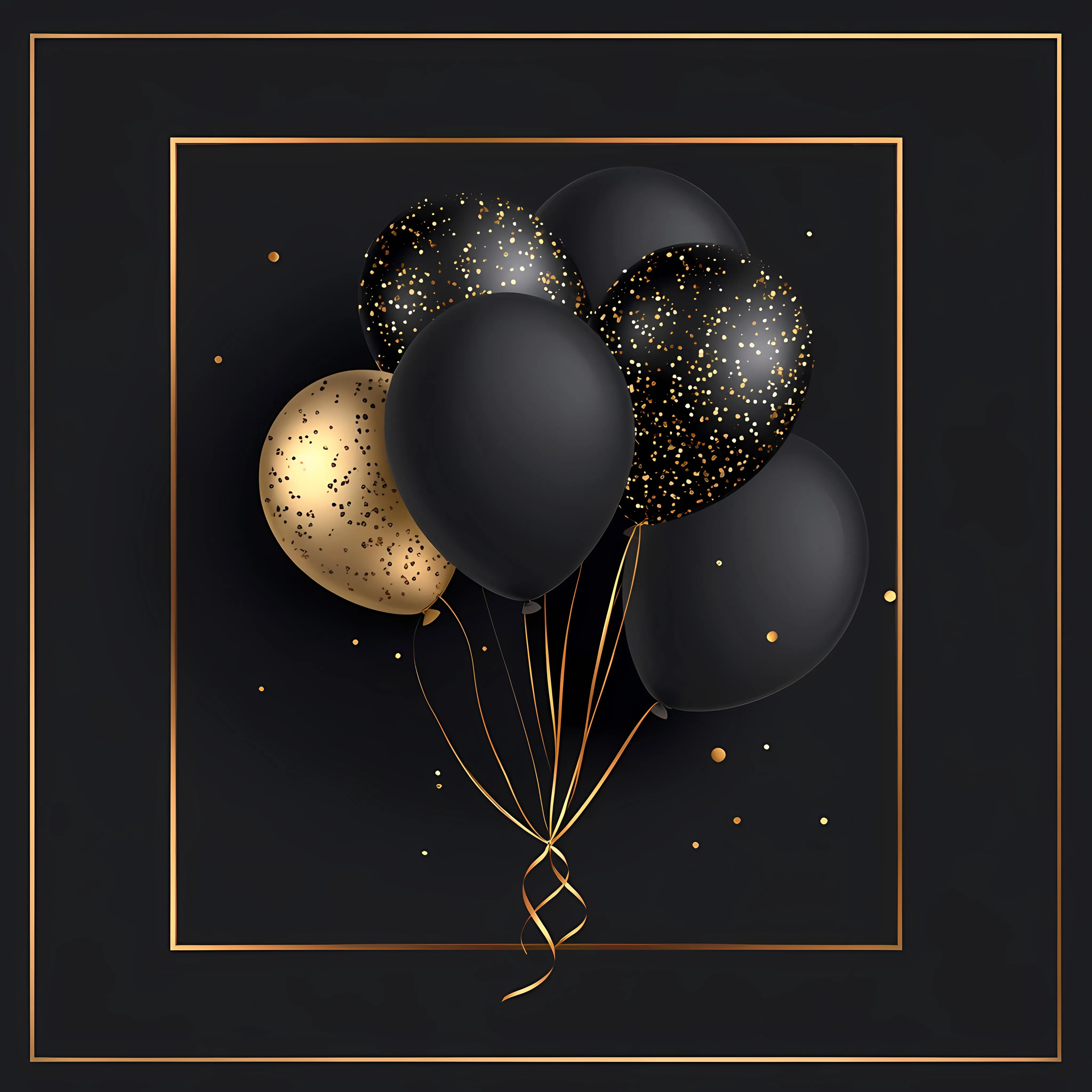 Black and Gold Birthday Balloons Party Vector Art — free download from Dotvec