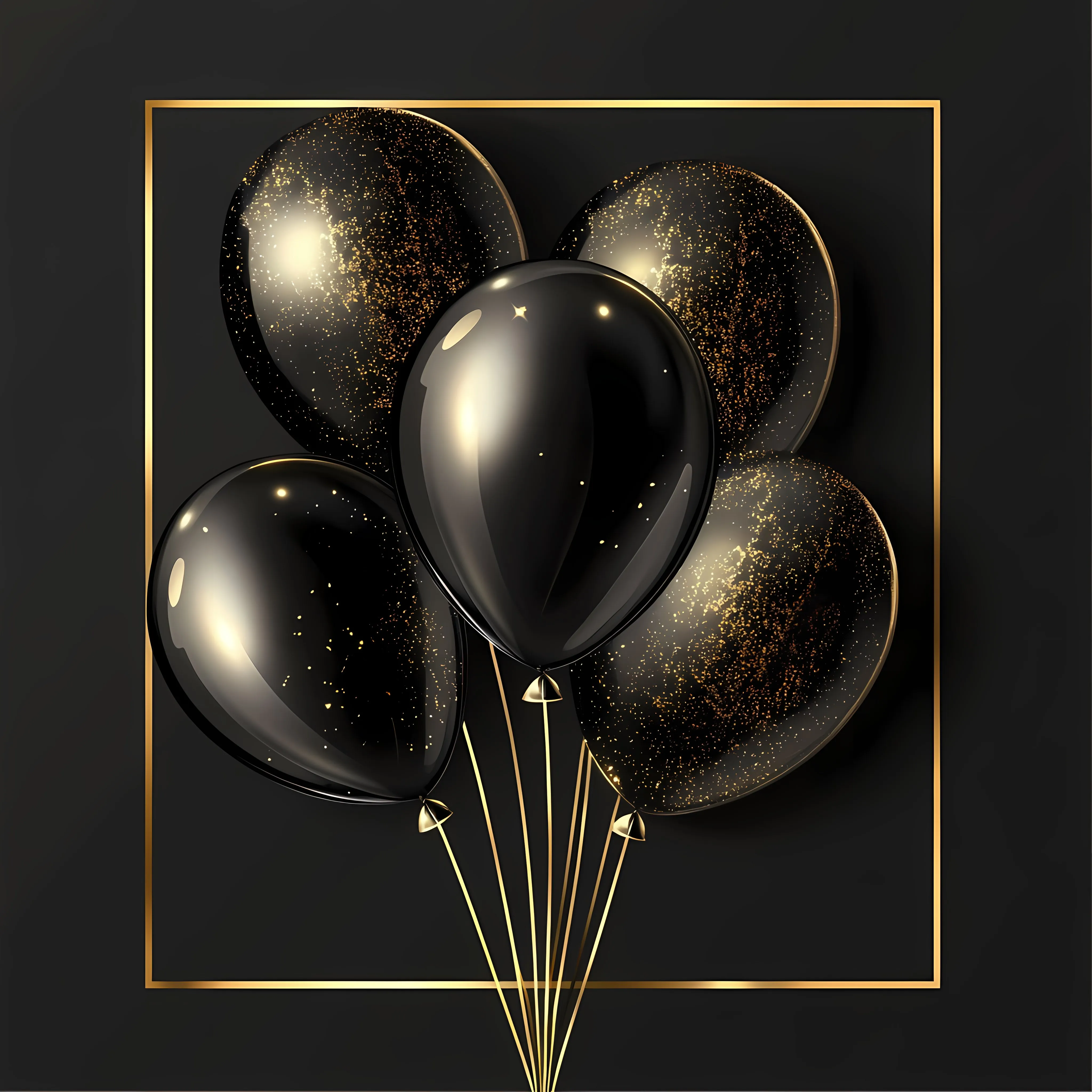 Black and Gold Birthday Balloons Vector Illustration — free download from Dotvec