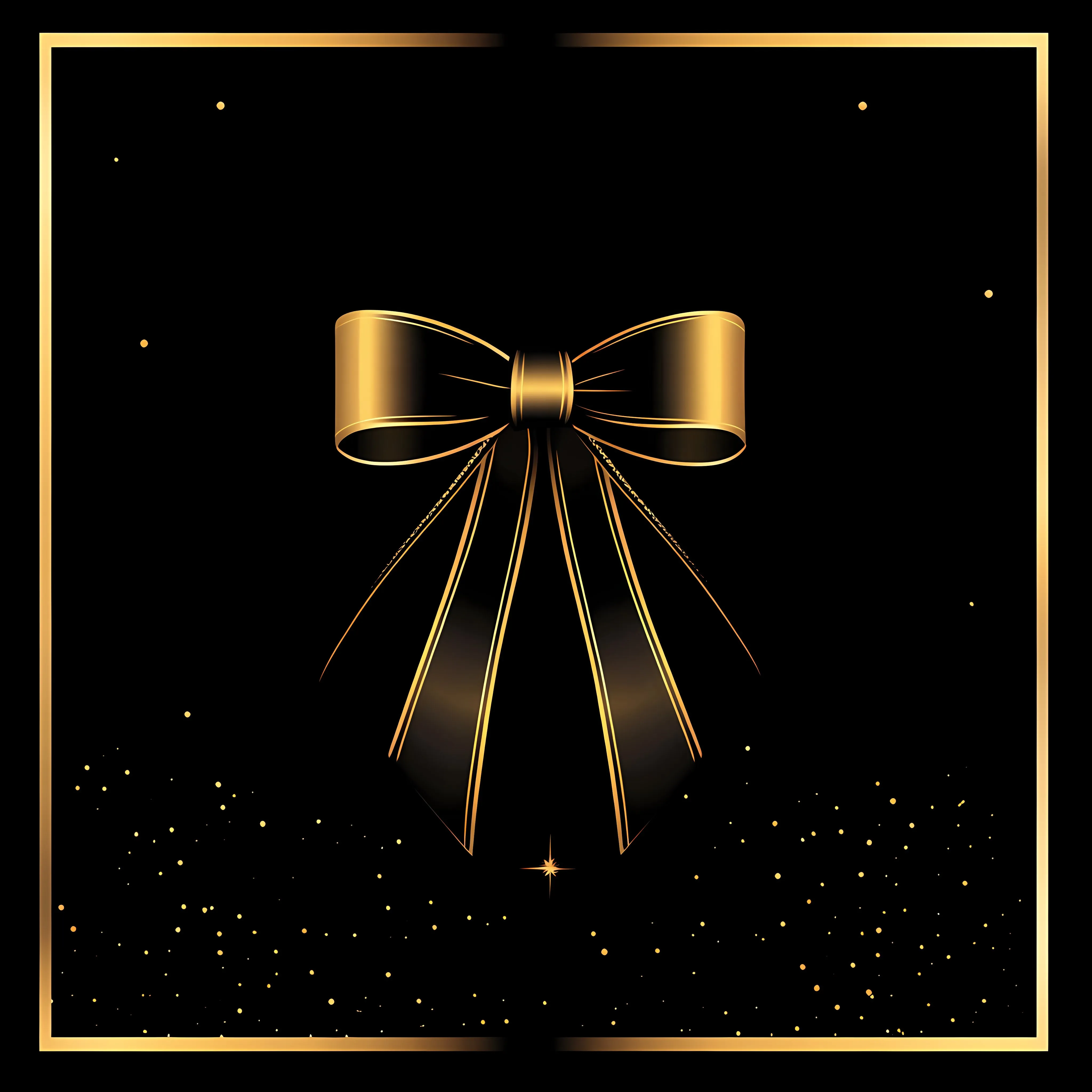 Black and Gold Birthday Bow Ribbon Illustration — free download from Dotvec