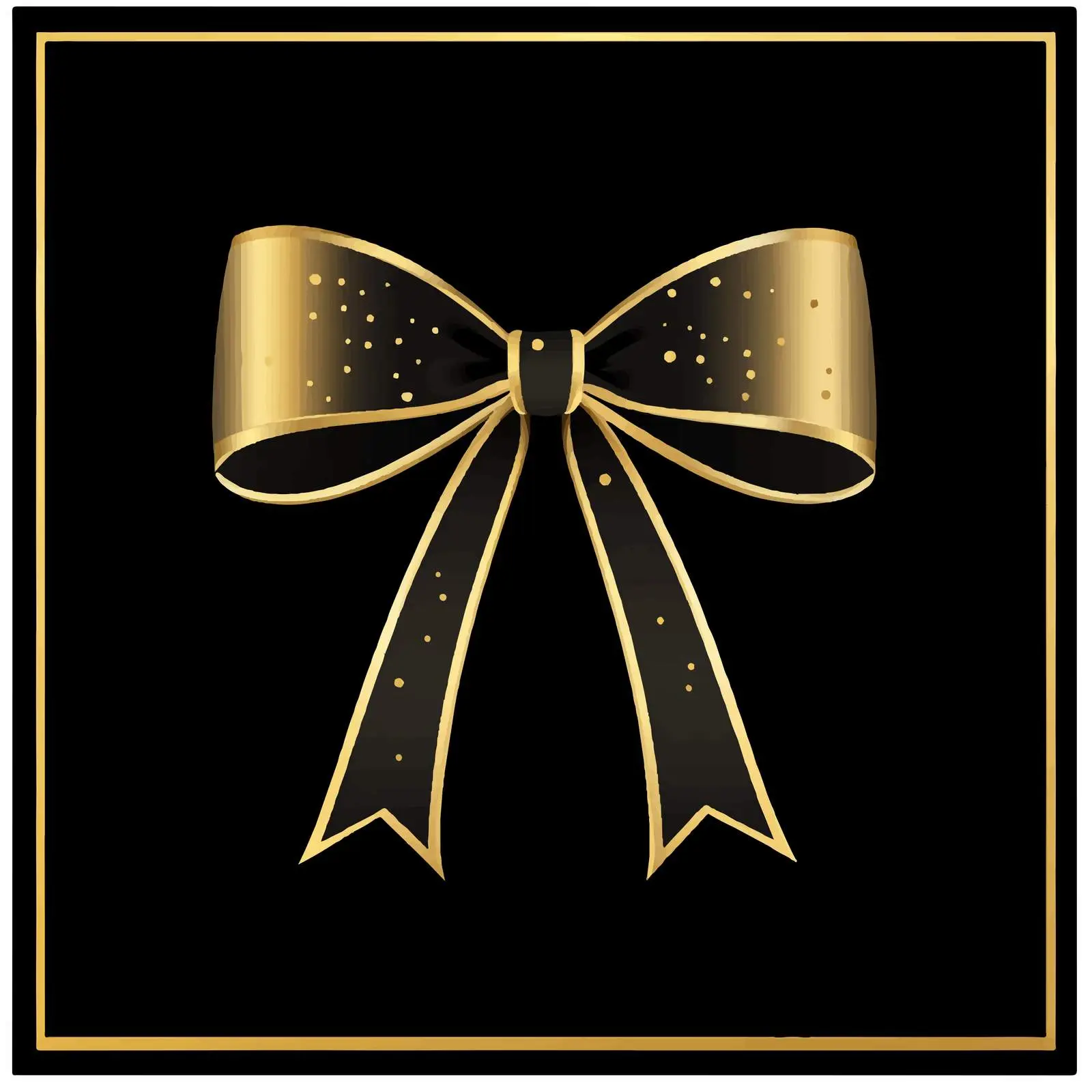 Black and Gold Birthday Bow Ribbon — free download from Dotvec