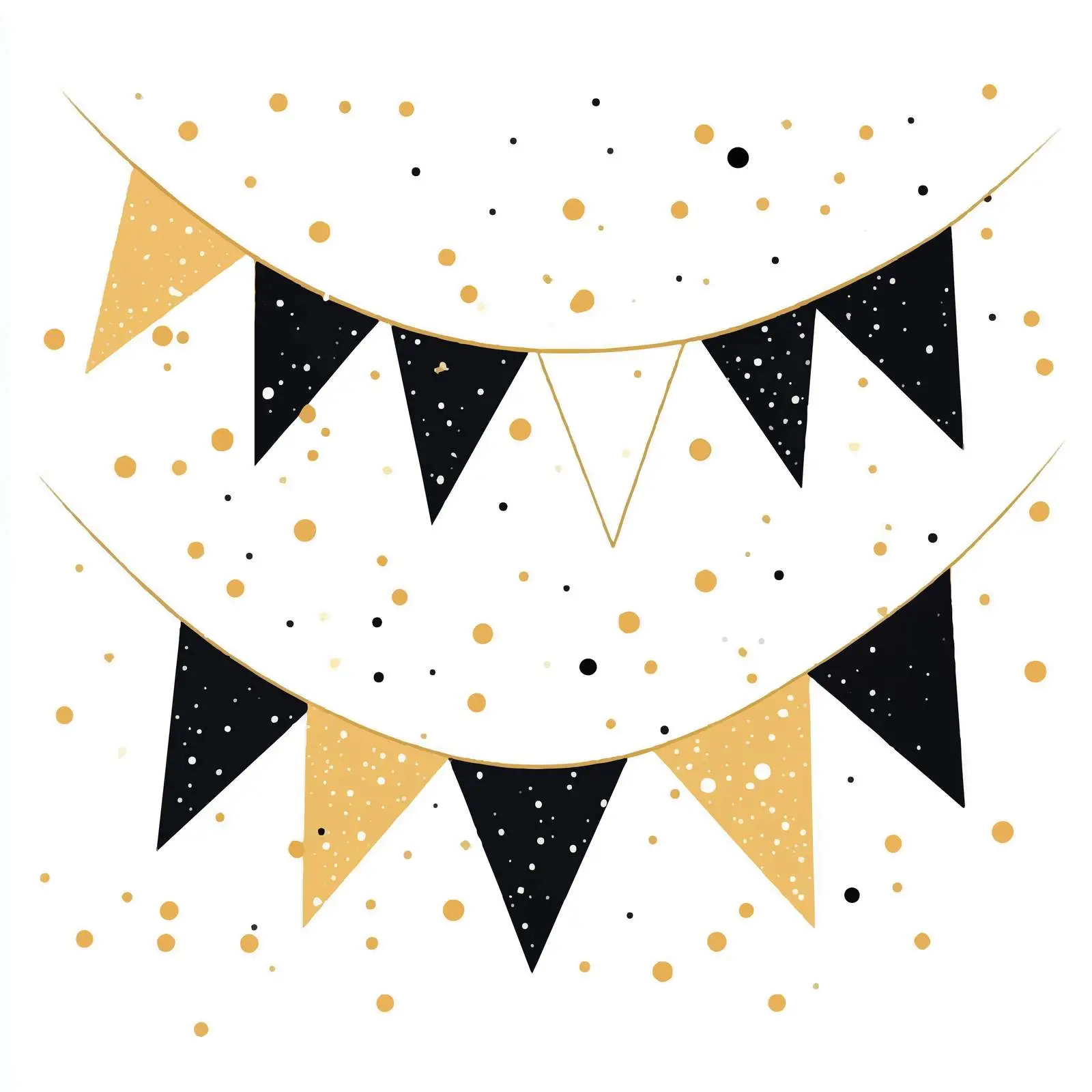 Black and Gold Birthday Bunting Vector — free download from Dotvec