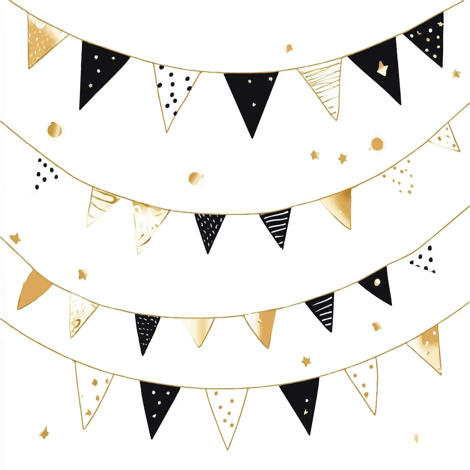 Black and Gold Birthday Garland Vector — free download from Dotvec