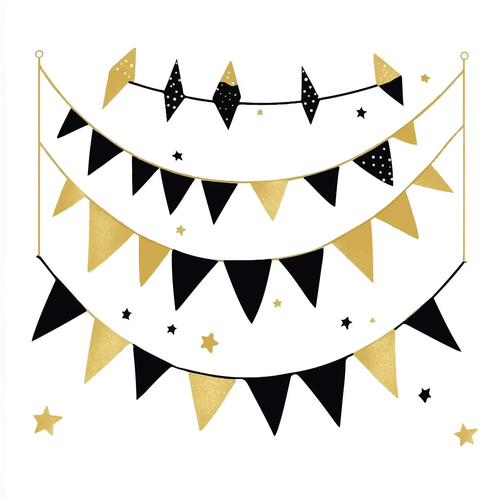 Black and Gold Birthday Garland Vector — free download from Dotvec