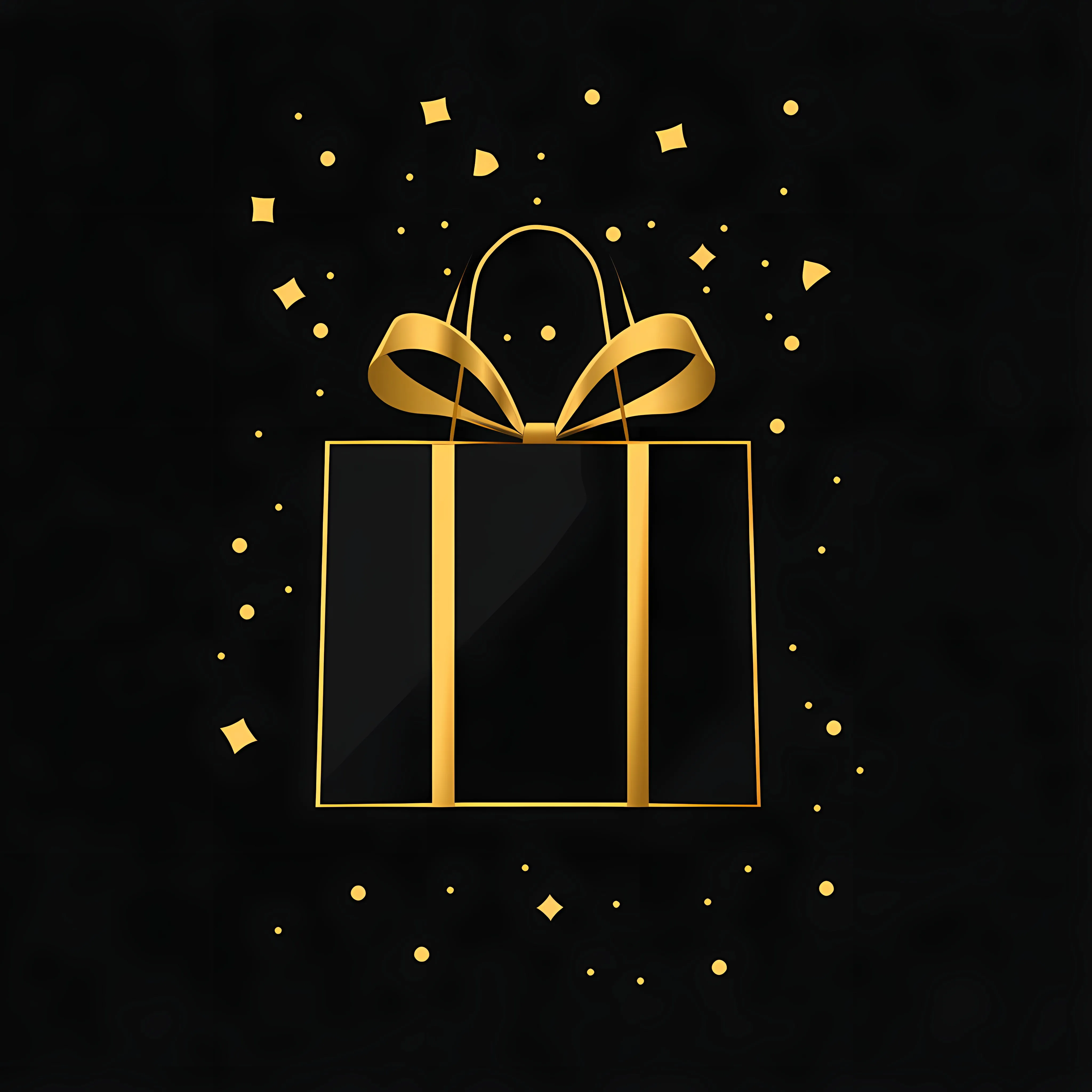 Black and Gold Birthday Gift Bag Vector Illustration — free download from Dotvec