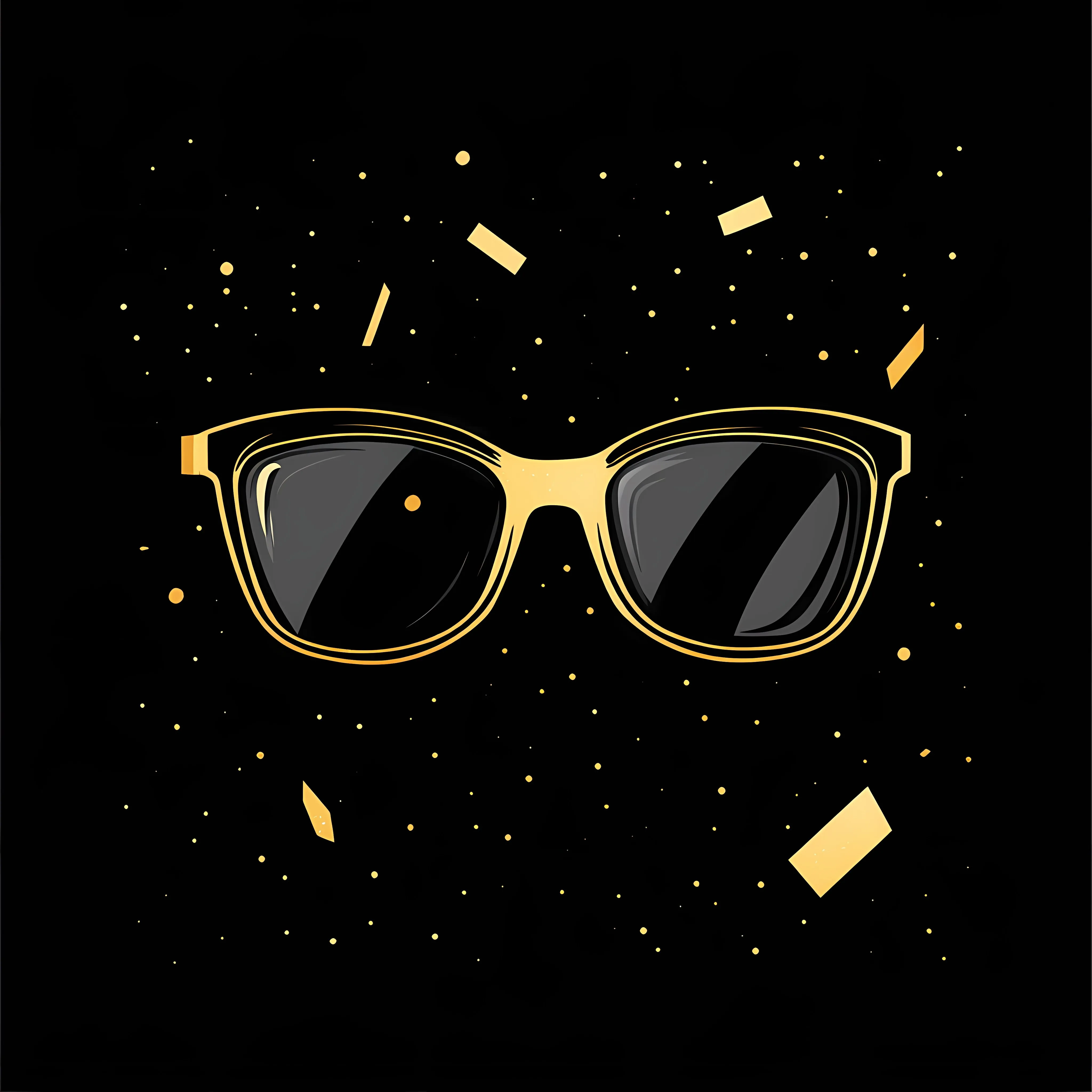 Stylish Black and Gold Birthday Glasses Vector — free download from Dotvec