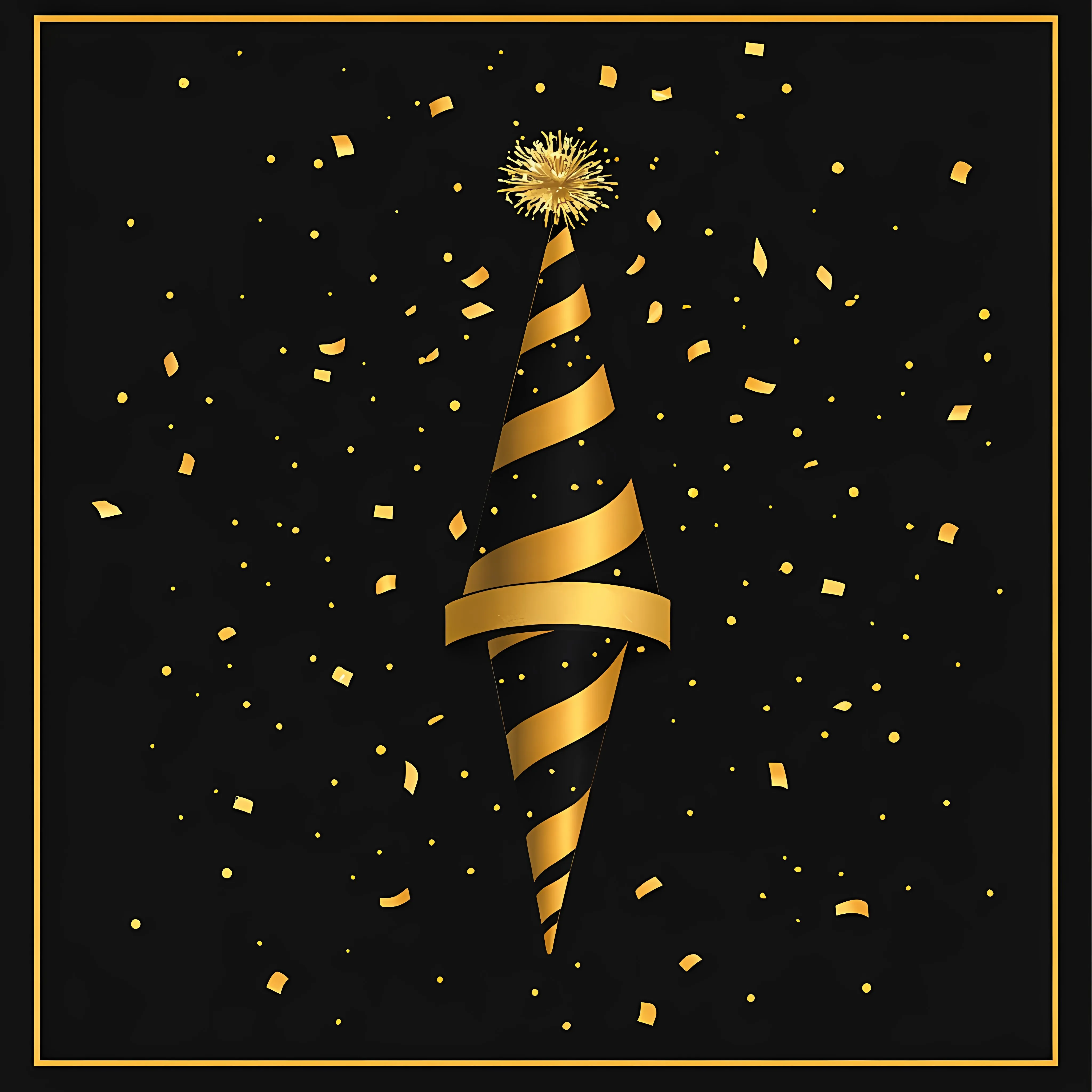 Black and Gold Birthday Horn Vector Design — free download from Dotvec