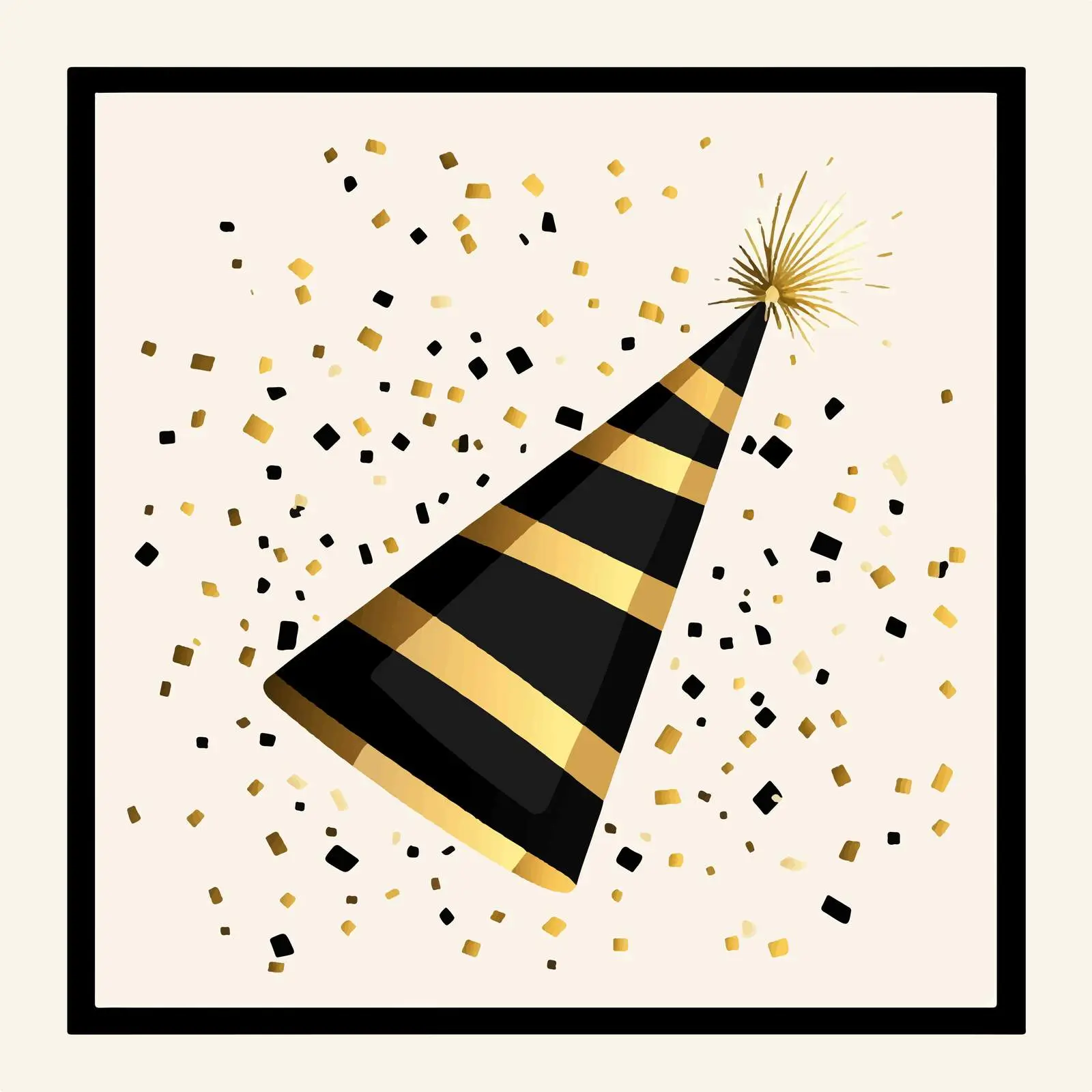 Black and Gold Birthday Horn Vector — free download from Dotvec