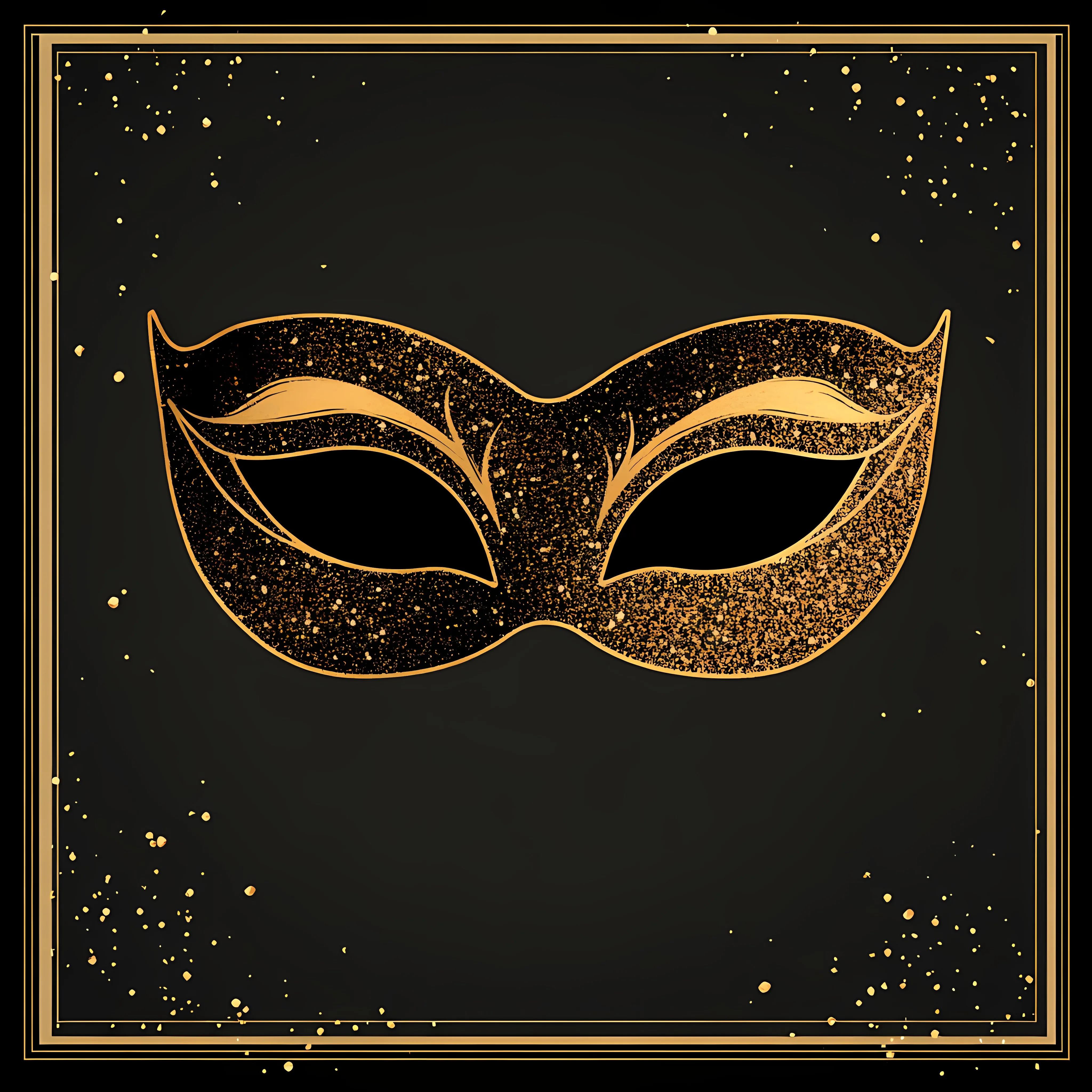 Black and Gold Birthday Mask Vector Illustration — free download from Dotvec