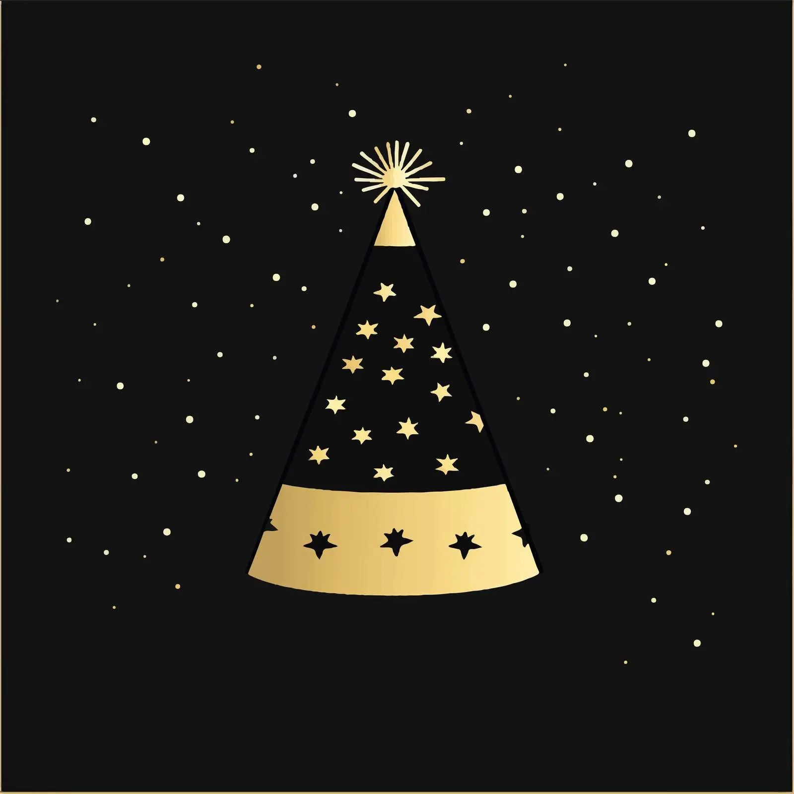 Black and Gold Birthday Party Hat — free download from Dotvec
