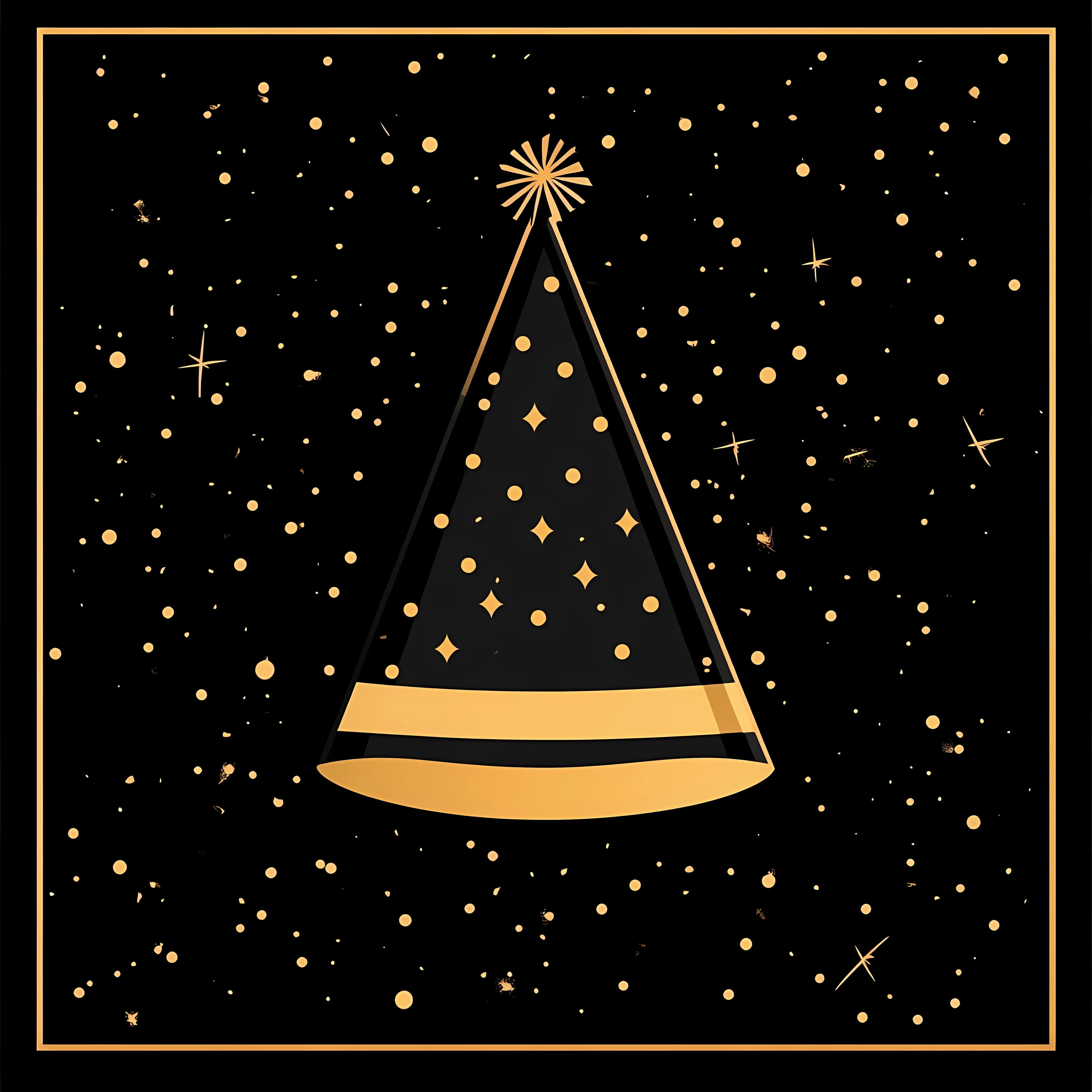 Black and Gold Birthday Party Hat Illustration — free download from Dotvec