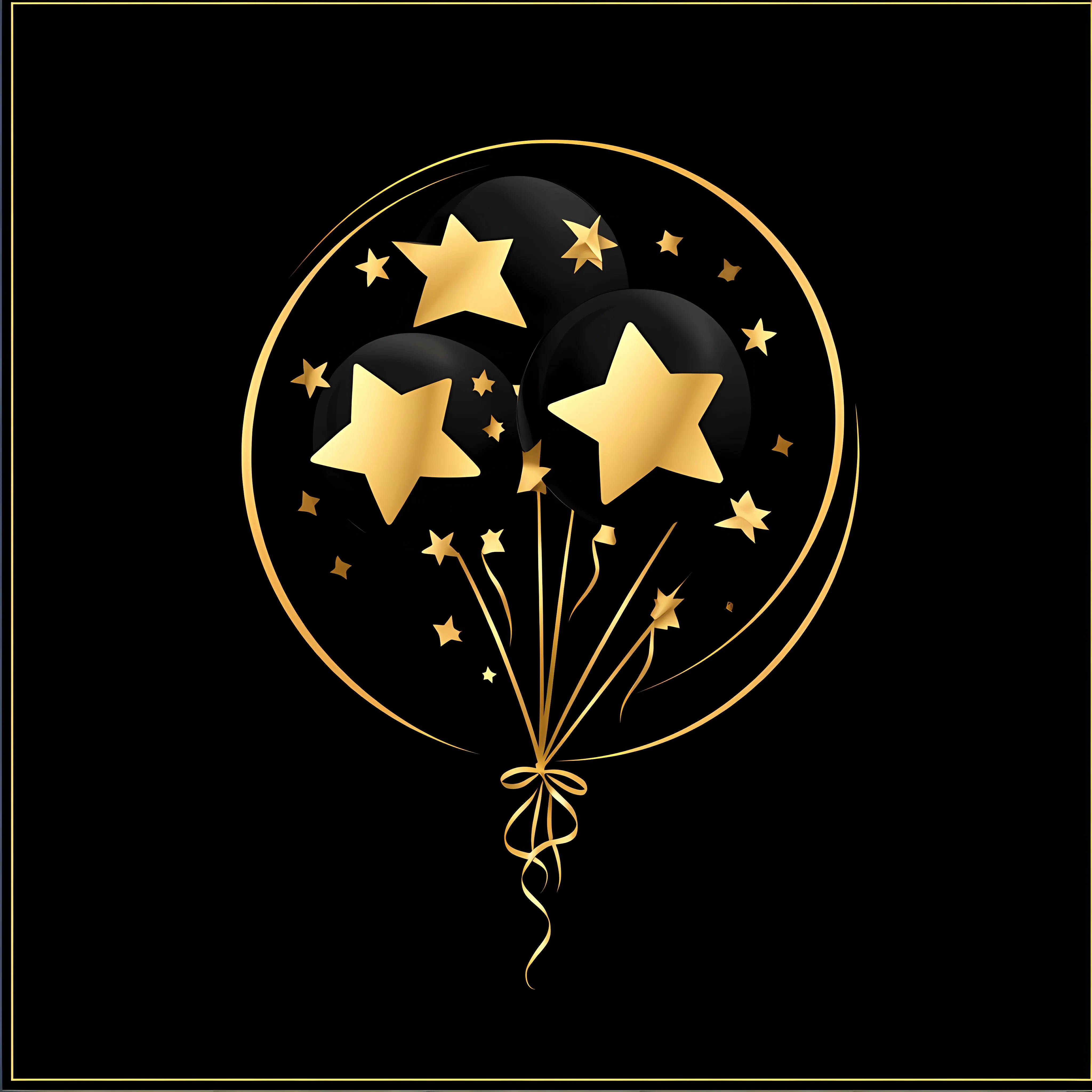 Black and Gold Birthday Star Balloon Vector Illustration — free download from Dotvec